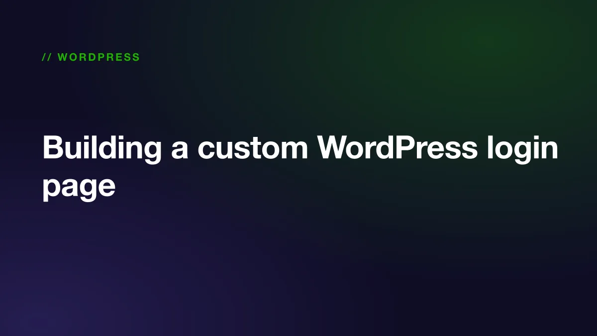 A branded WordPress login form replacing the default wp-login.php screen