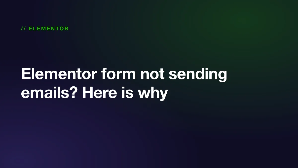 An Elementor form submission that never reached the inbox