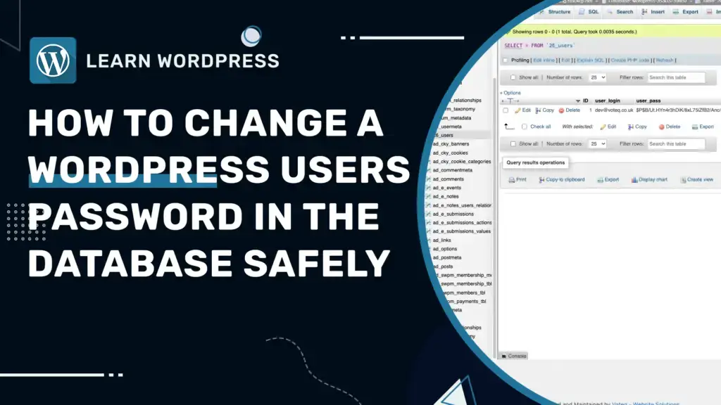 Changing a WordPress user password in the database with phpMyAdmin