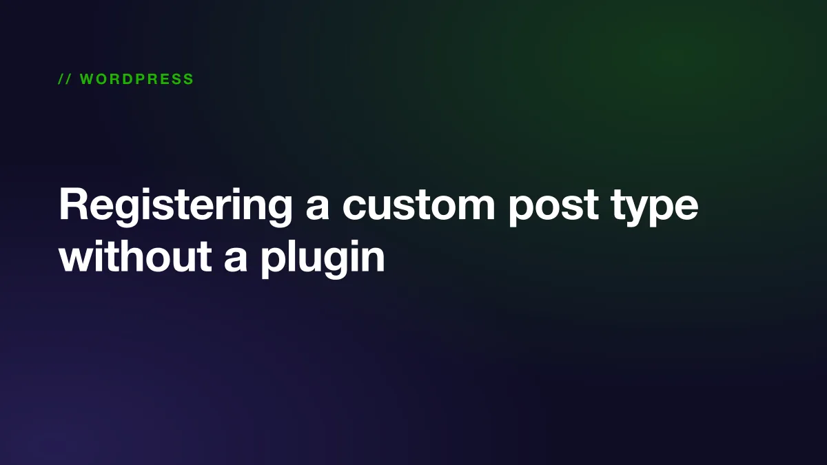 PHP code registering a custom post type in WordPress