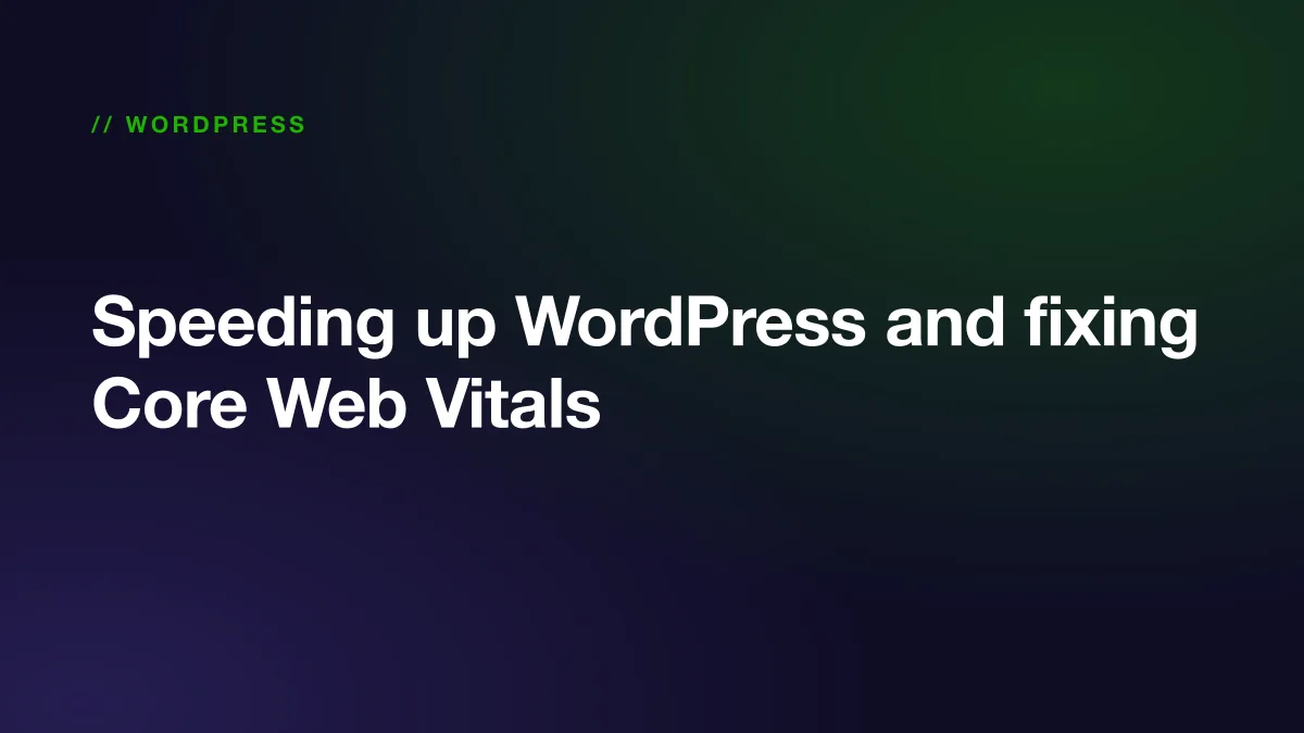 Diagnosing WordPress Core Web Vitals scores for LCP, CLS and INP