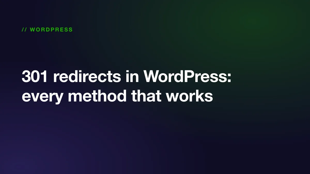 A 301 redirect sending an old WordPress URL to its replacement