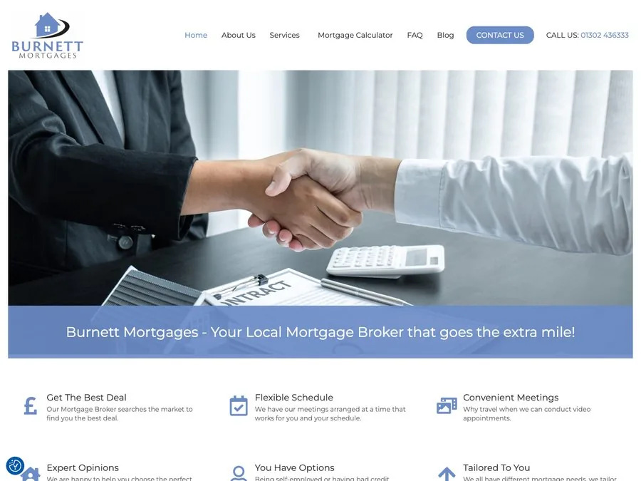The Burnett Mortgages website homepage