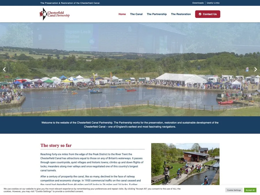 The Chesterfield Canal Partnership website homepage