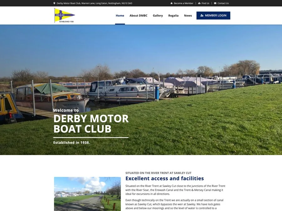 The Derby Motor Boat Club website homepage