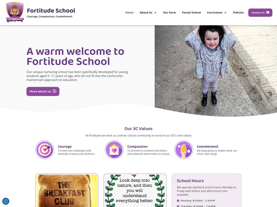 The Fortitude School website homepage