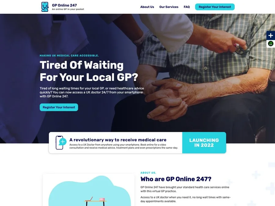 The GP Online 247 website homepage