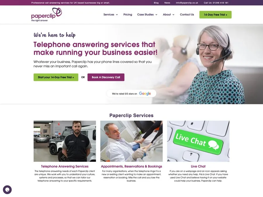 The Paperclip website homepage