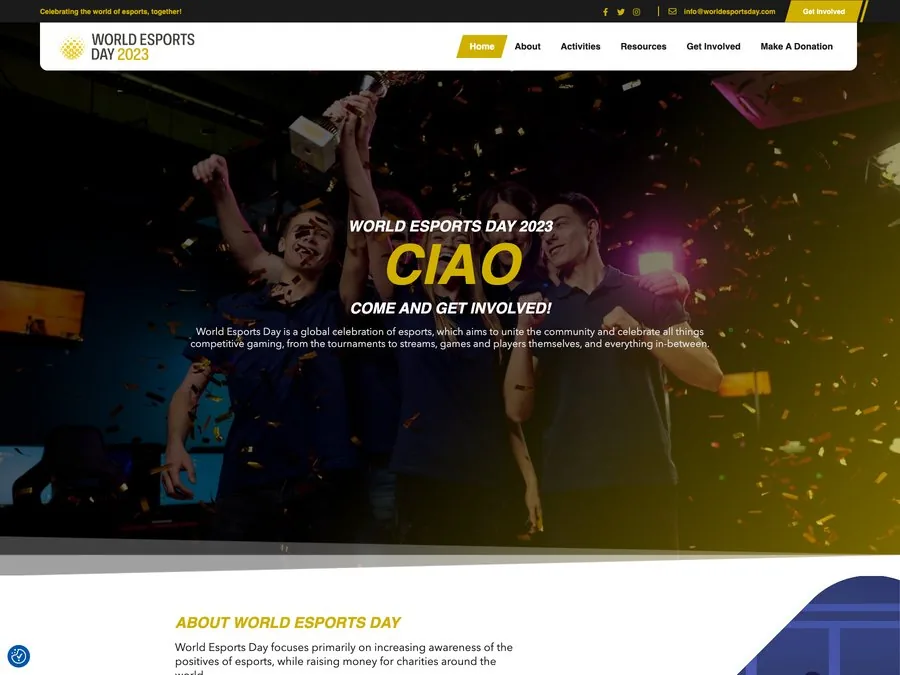 The World Esports Day website homepage
