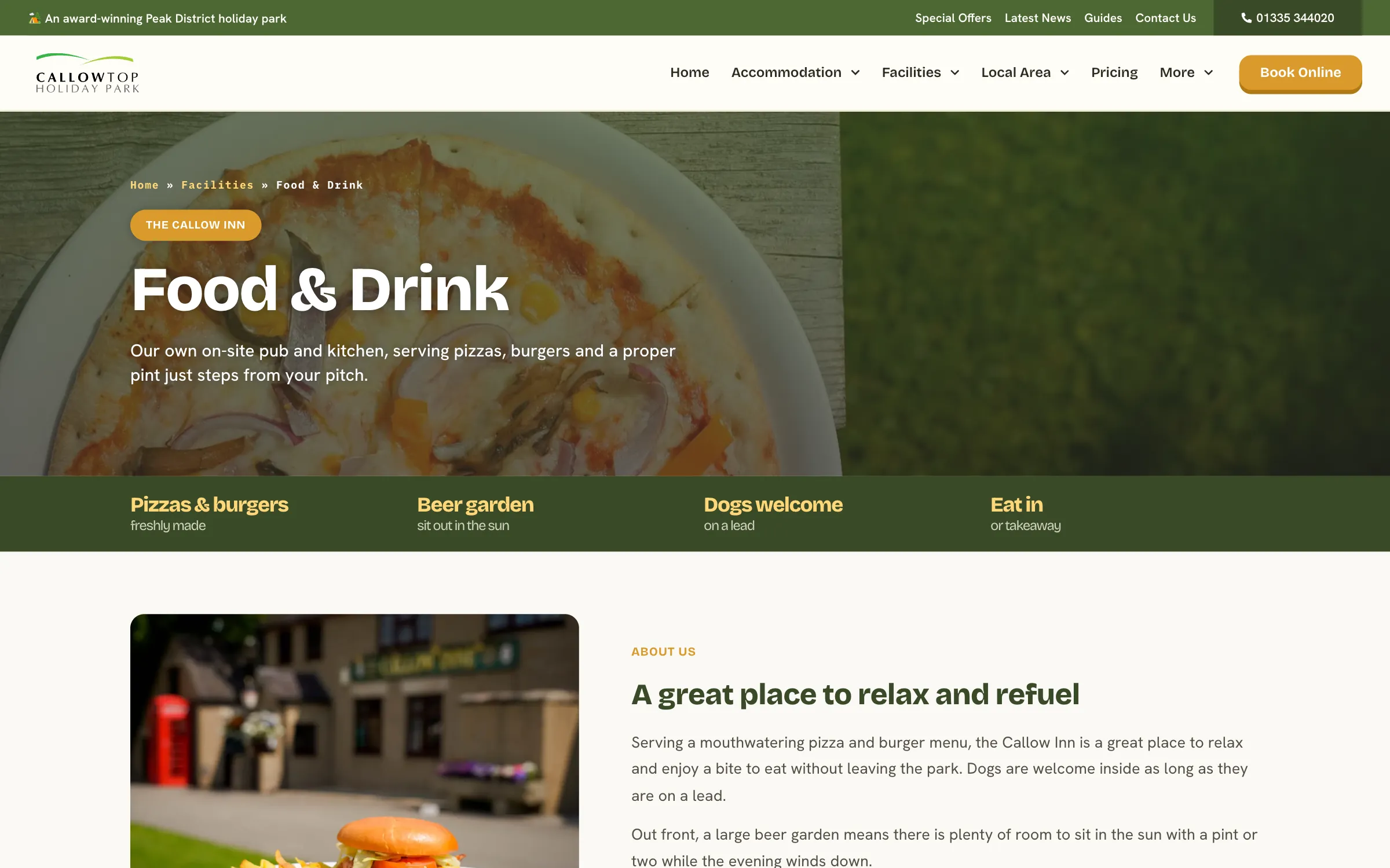 The food and drink page, the Callow Inn
