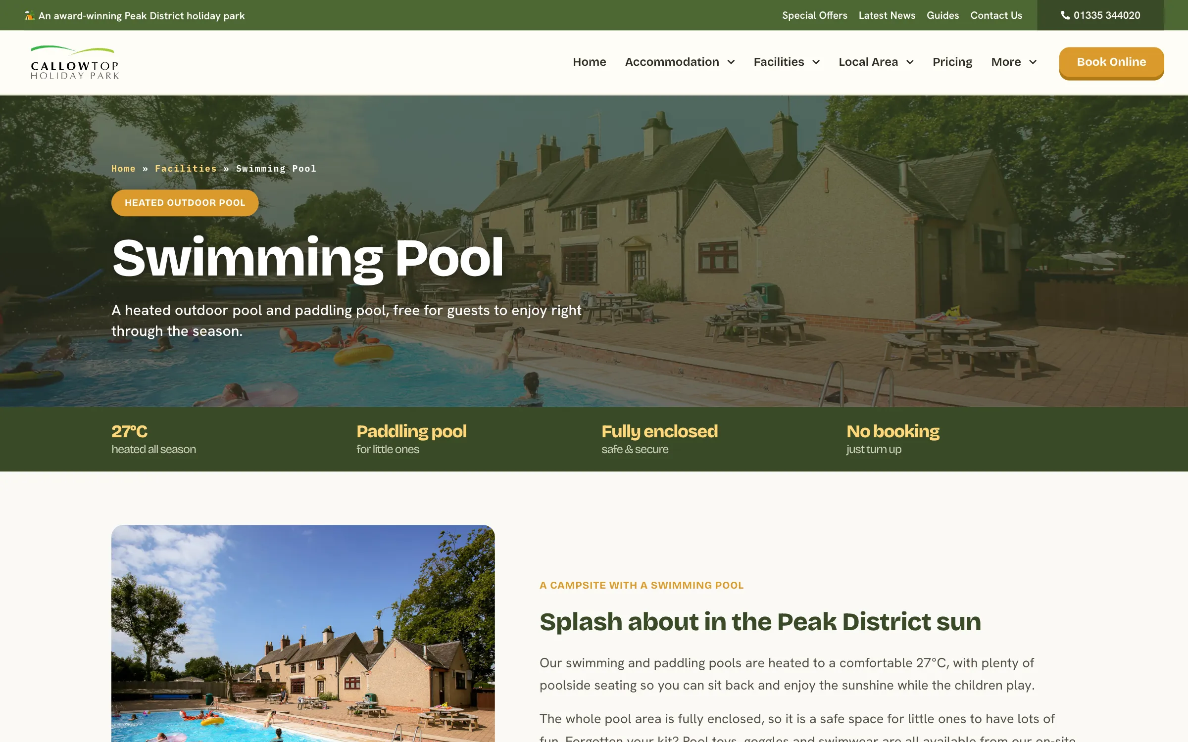 The heated outdoor swimming pool page