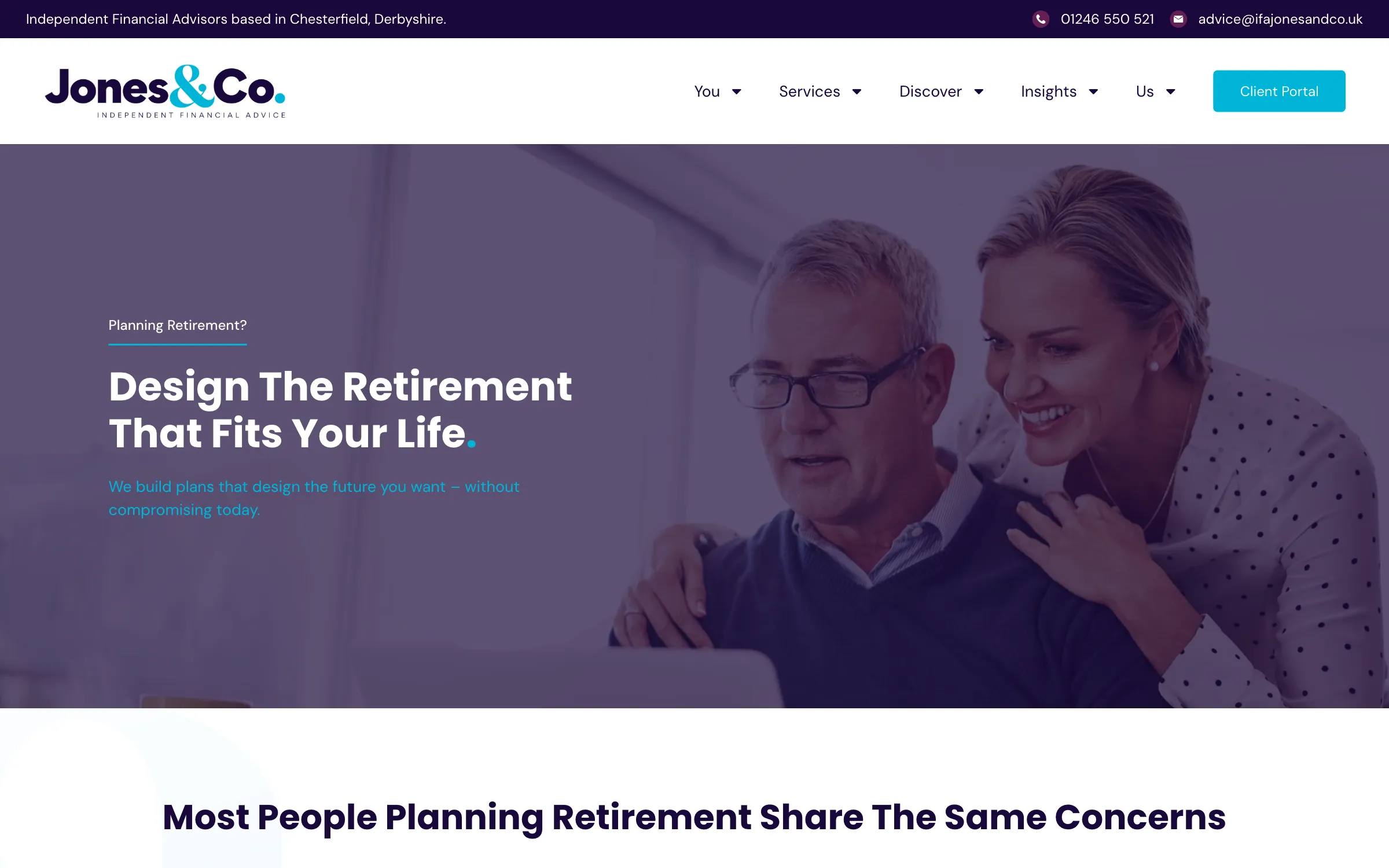 The retirement planning service page