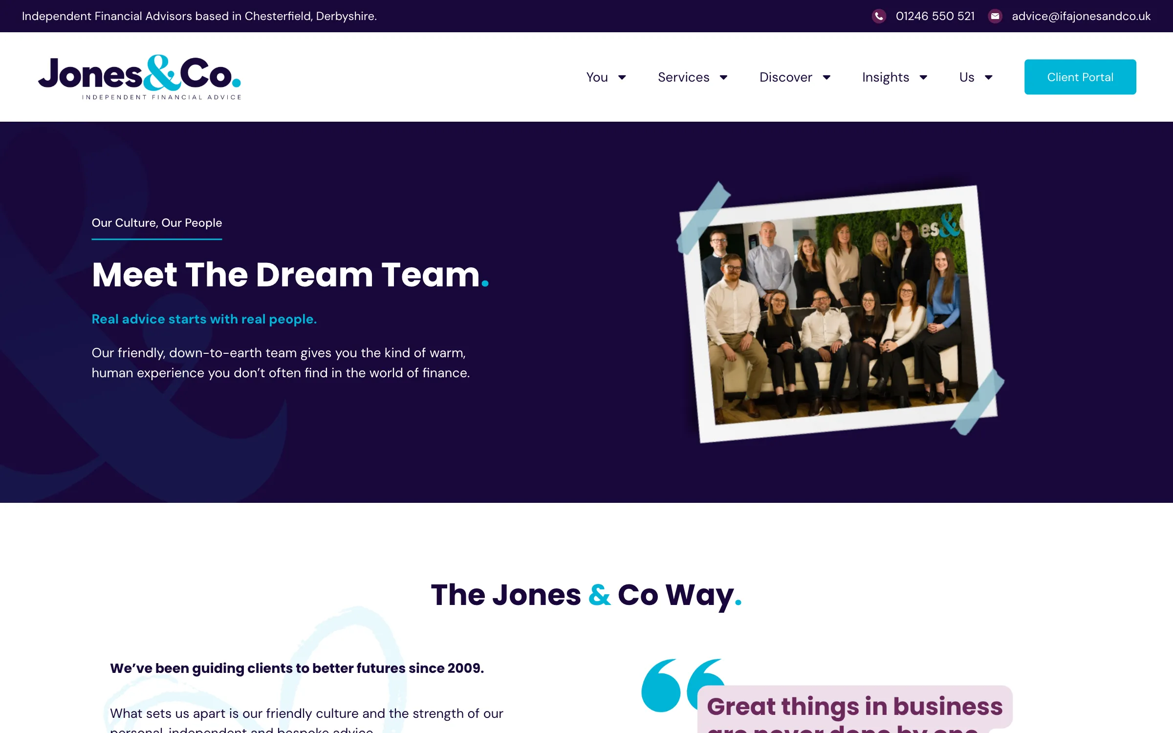 Meet the team page