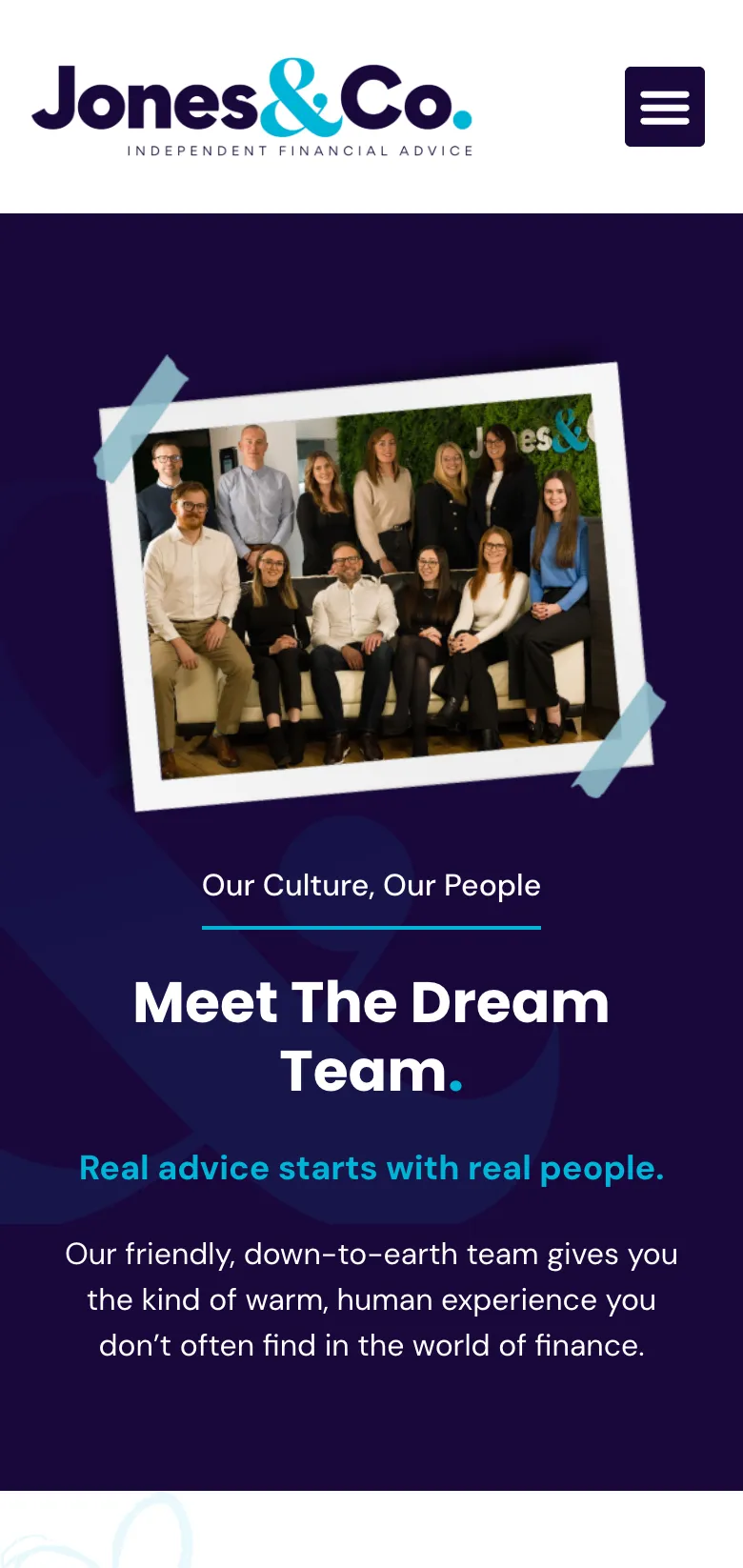 Meet the team on mobile