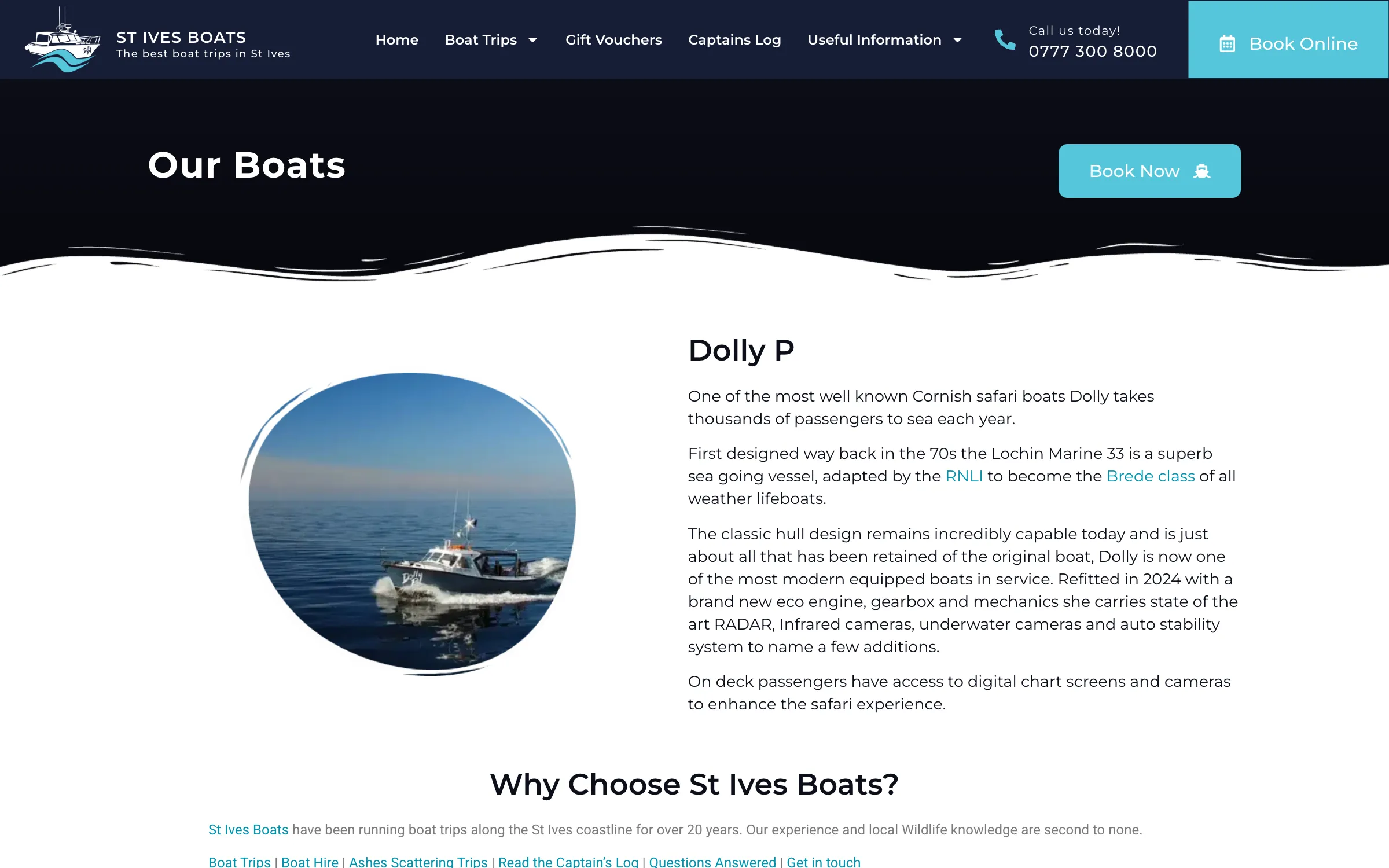The fleet page, meet the boats
