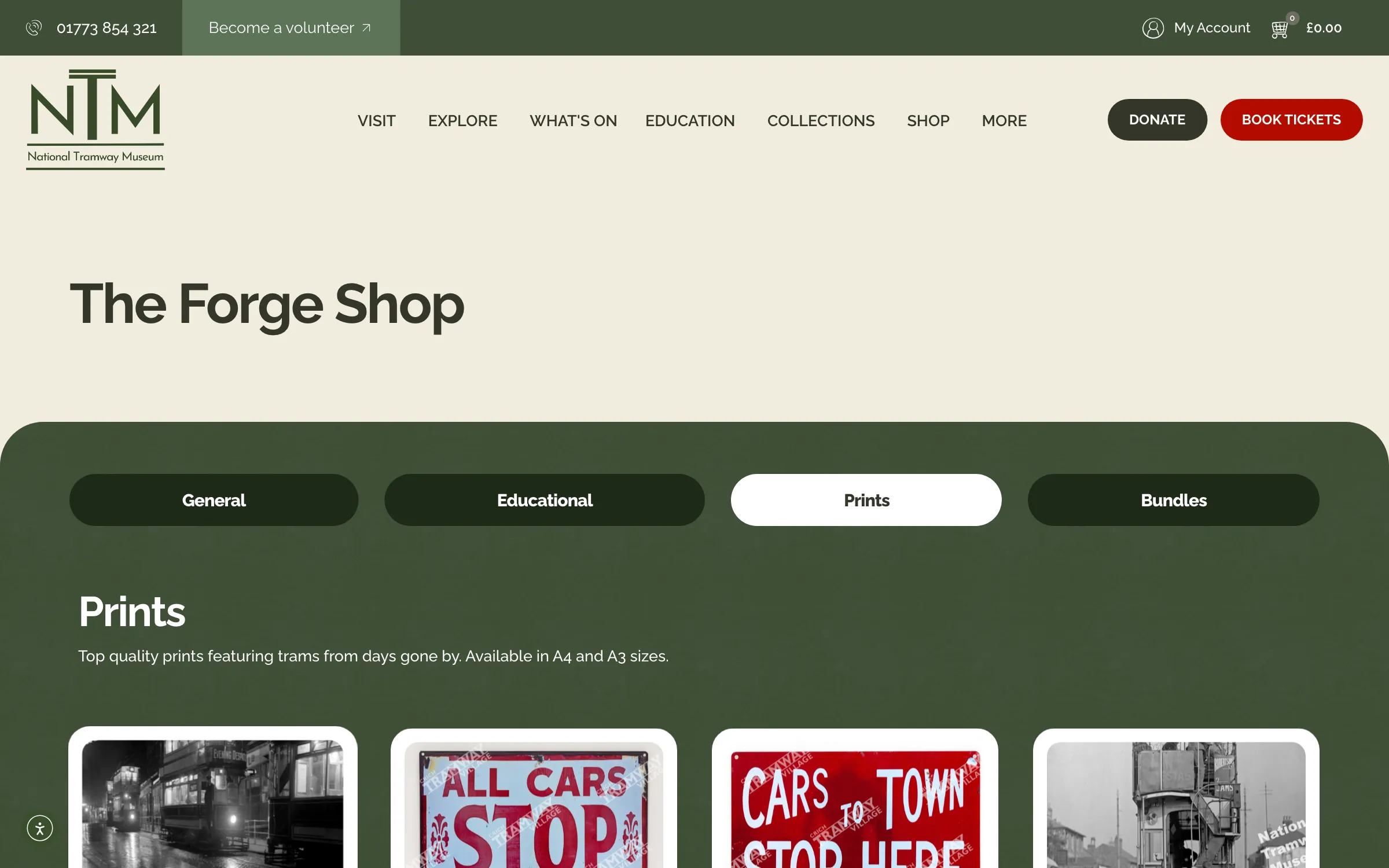 Tram prints in the online shop