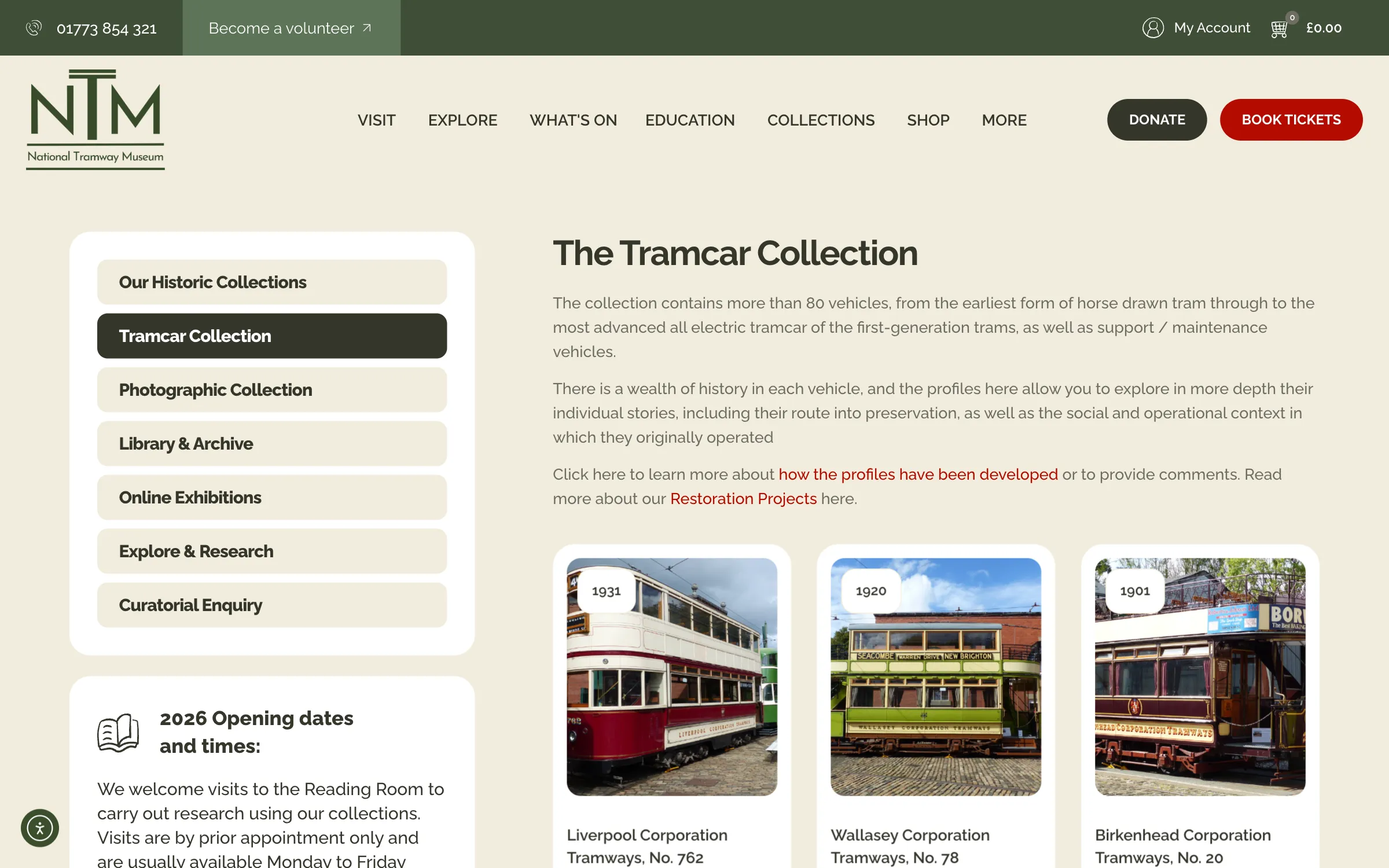 The tramcar collection, over 80 historic vehicles