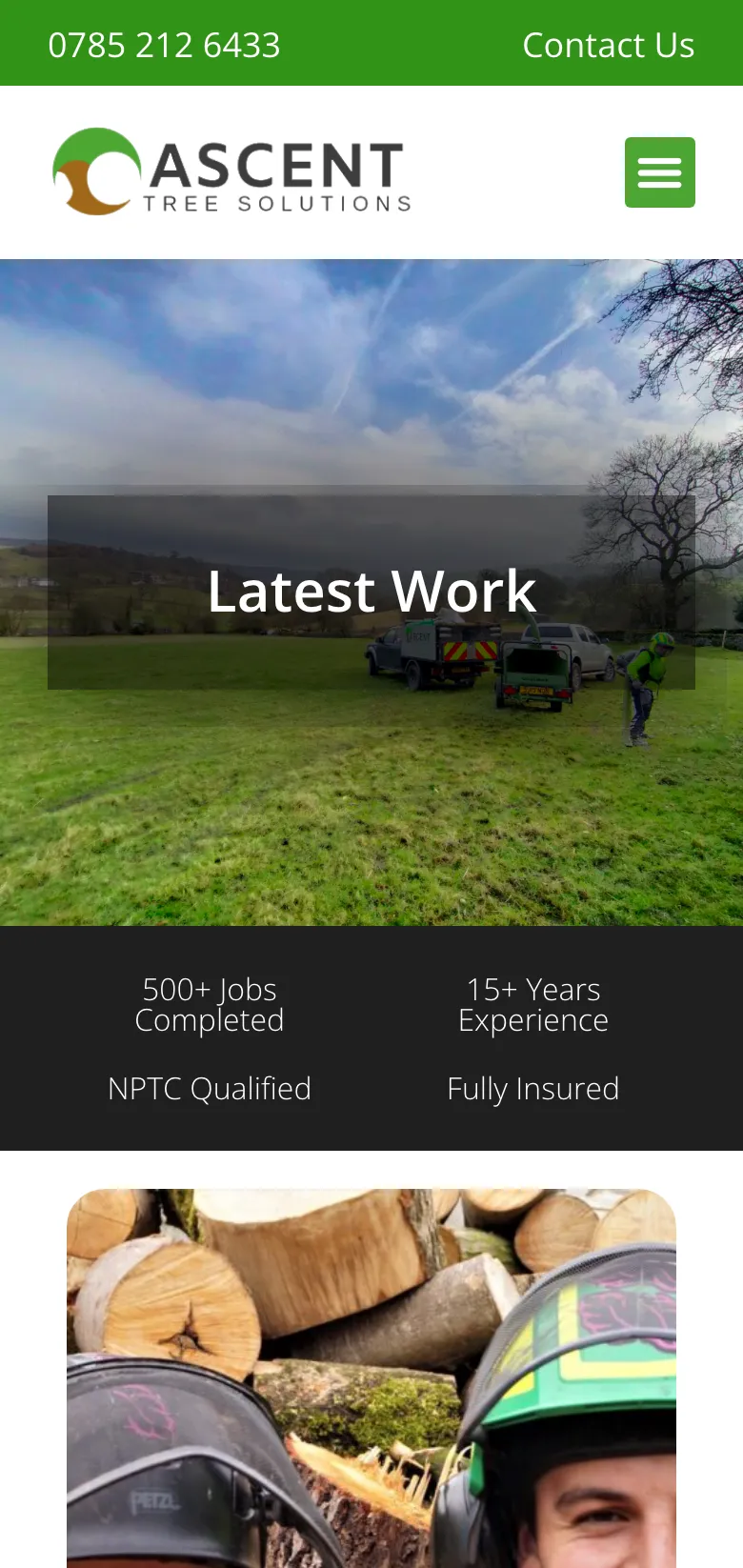 A recent tree surgery project, on mobile