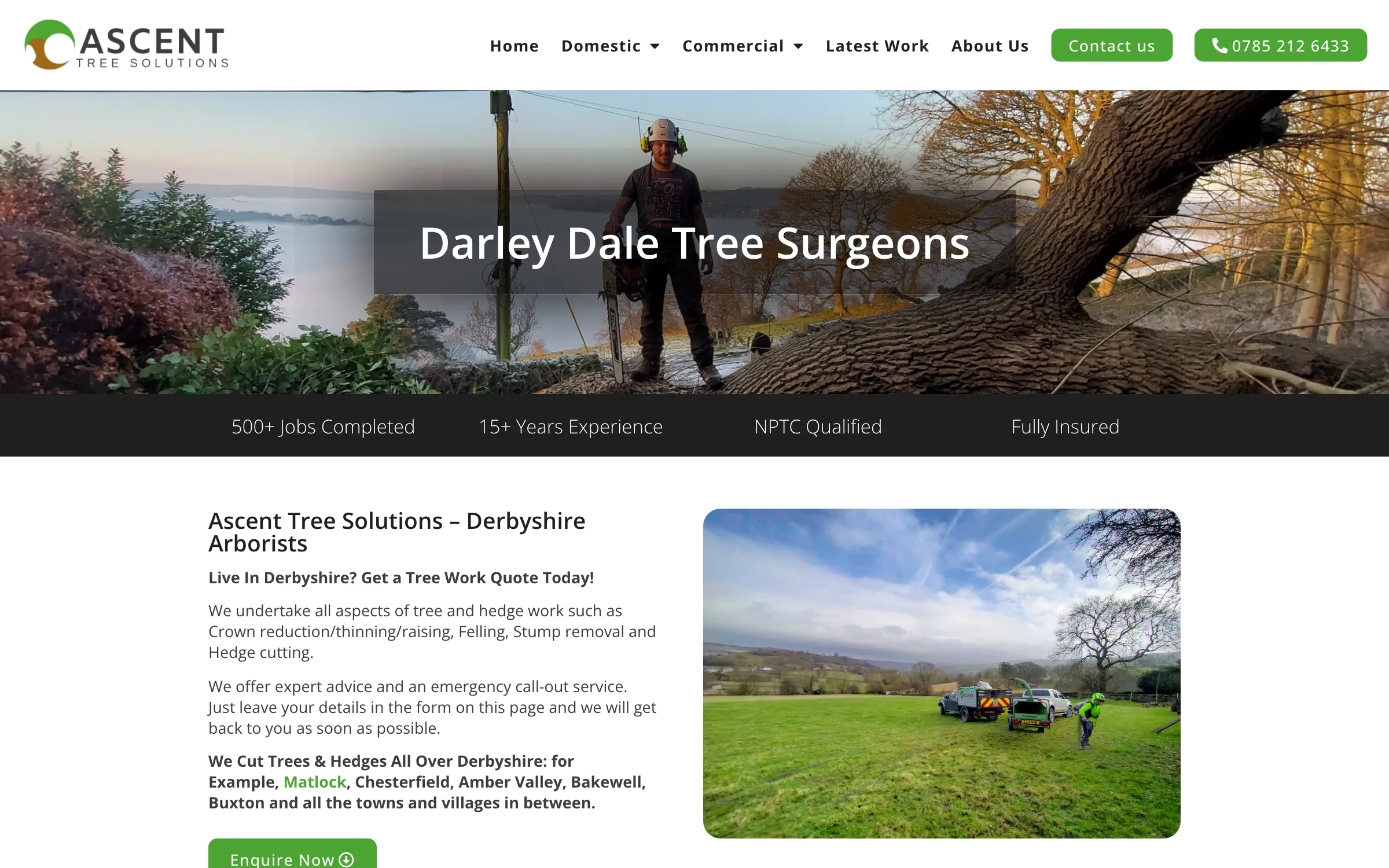 The Darley Dale tree surgeons page