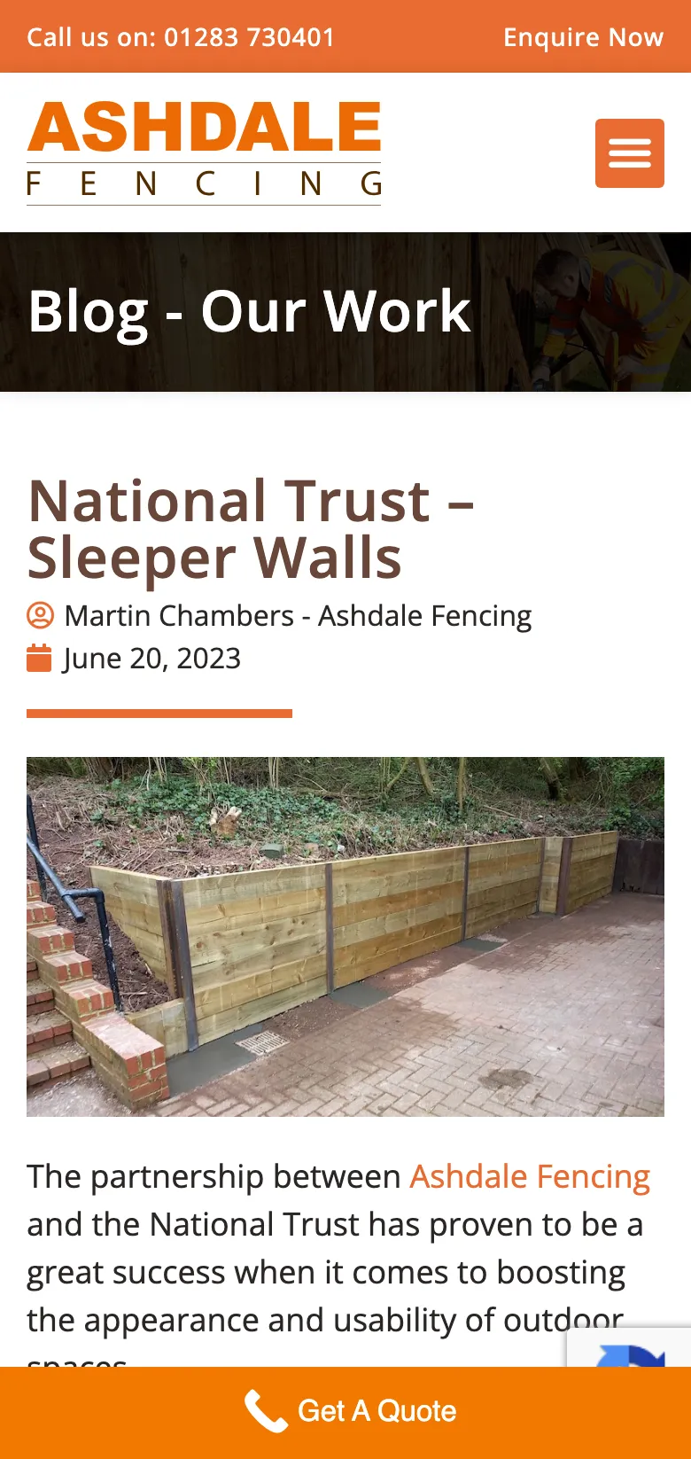 The National Trust sleeper walls project, on mobile