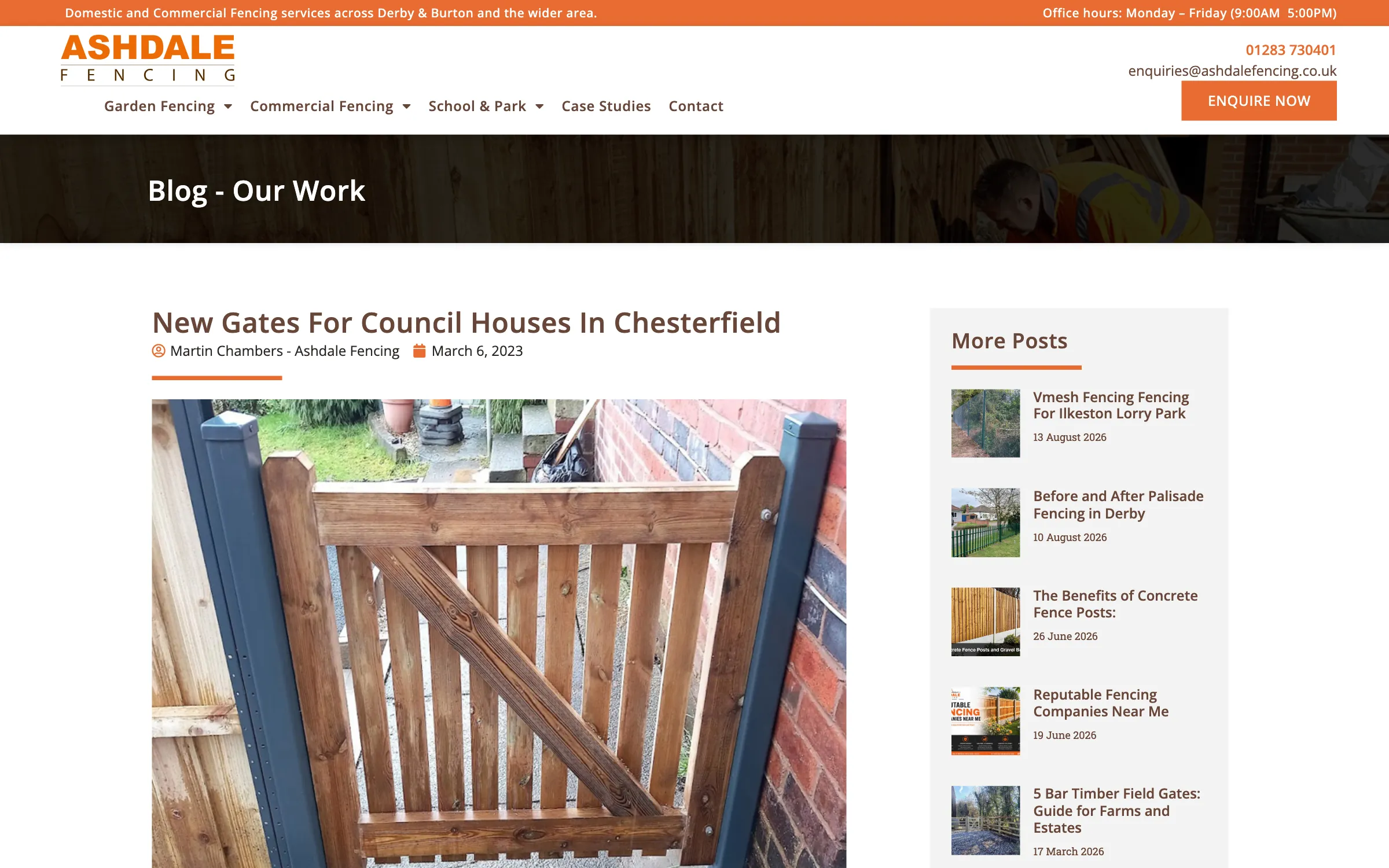 New gates for council houses in Chesterfield