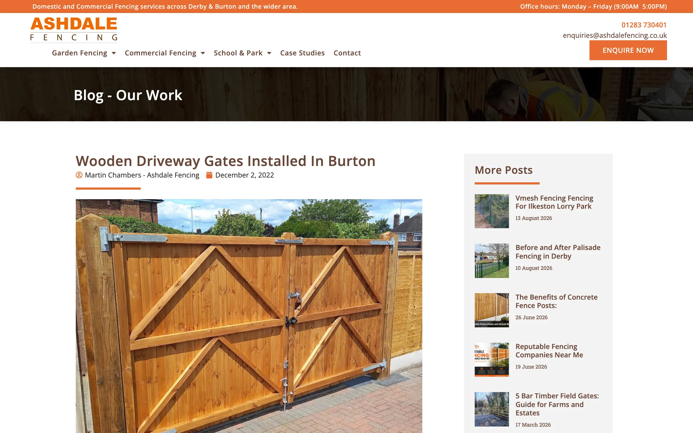 Wooden driveway gates installed in Burton