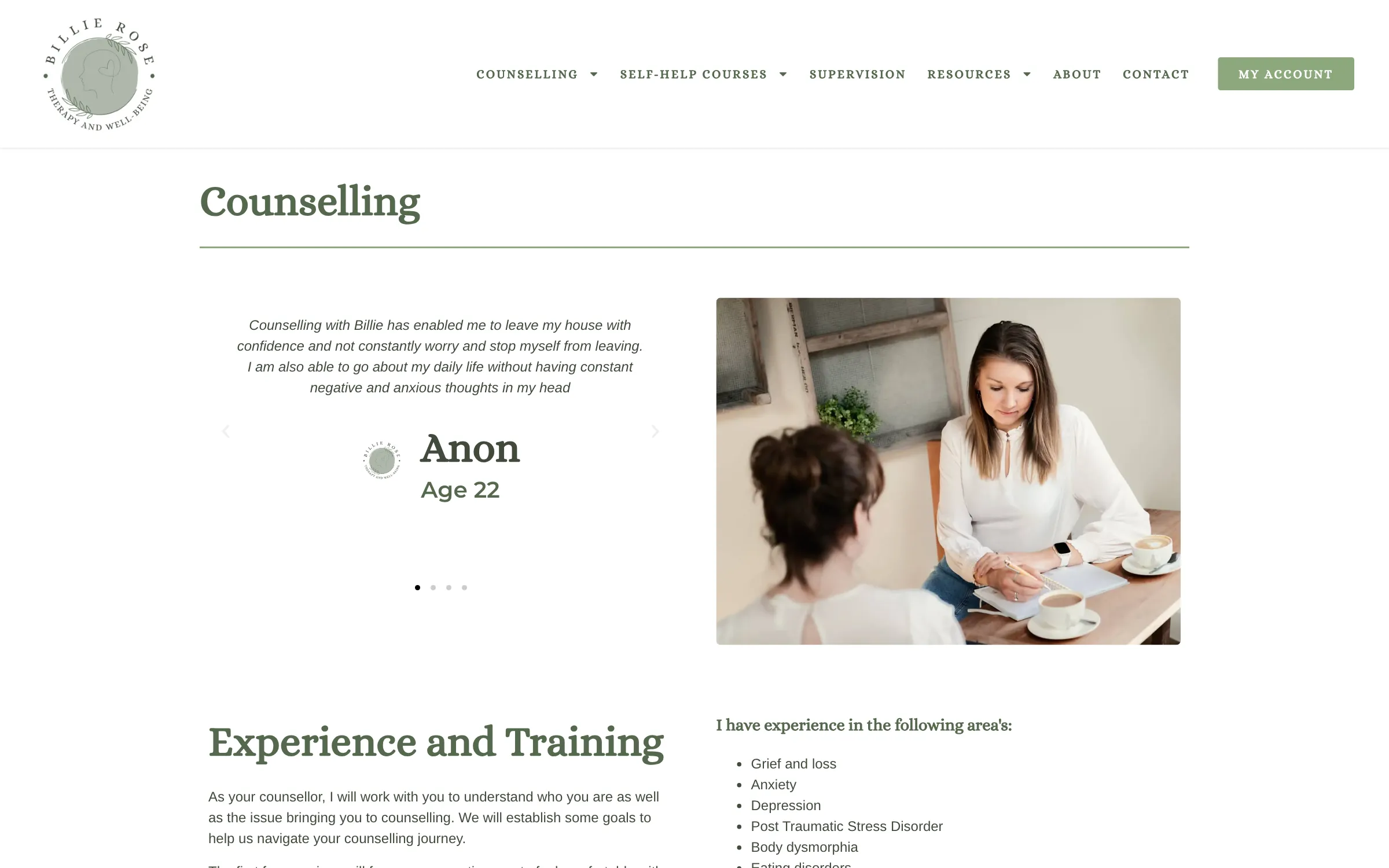 The counselling page