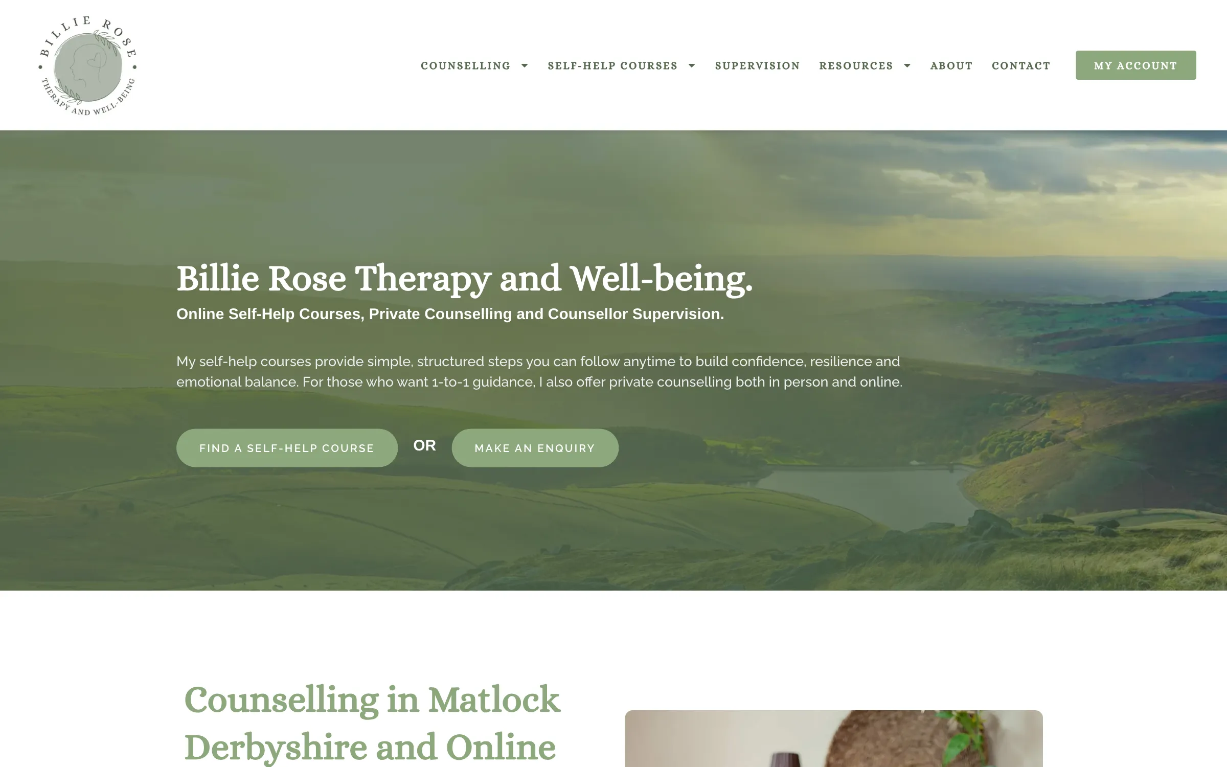 The Billie Rose Therapy website homepage