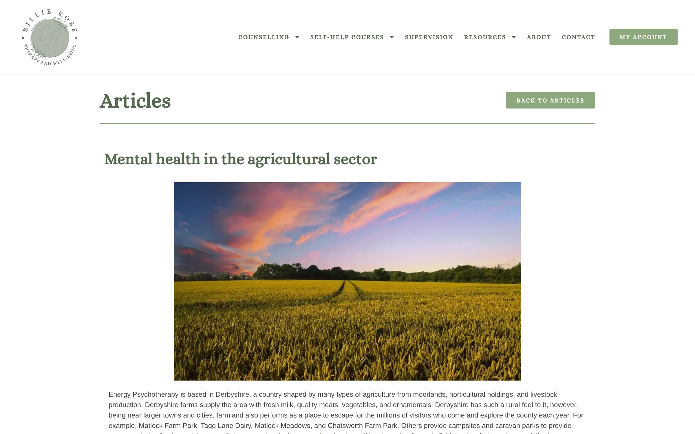 An article on mental health in agriculture