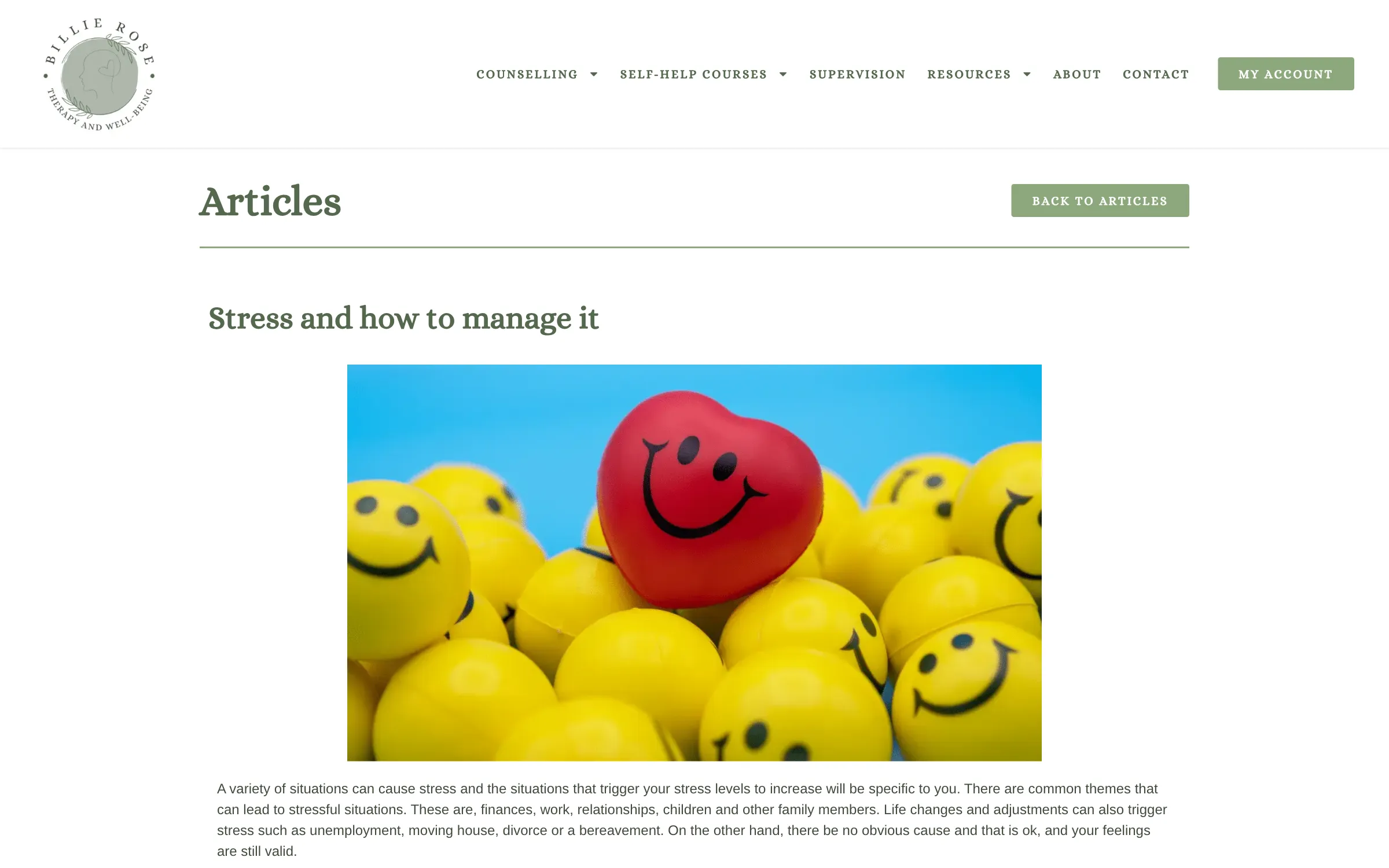 An article on managing stress