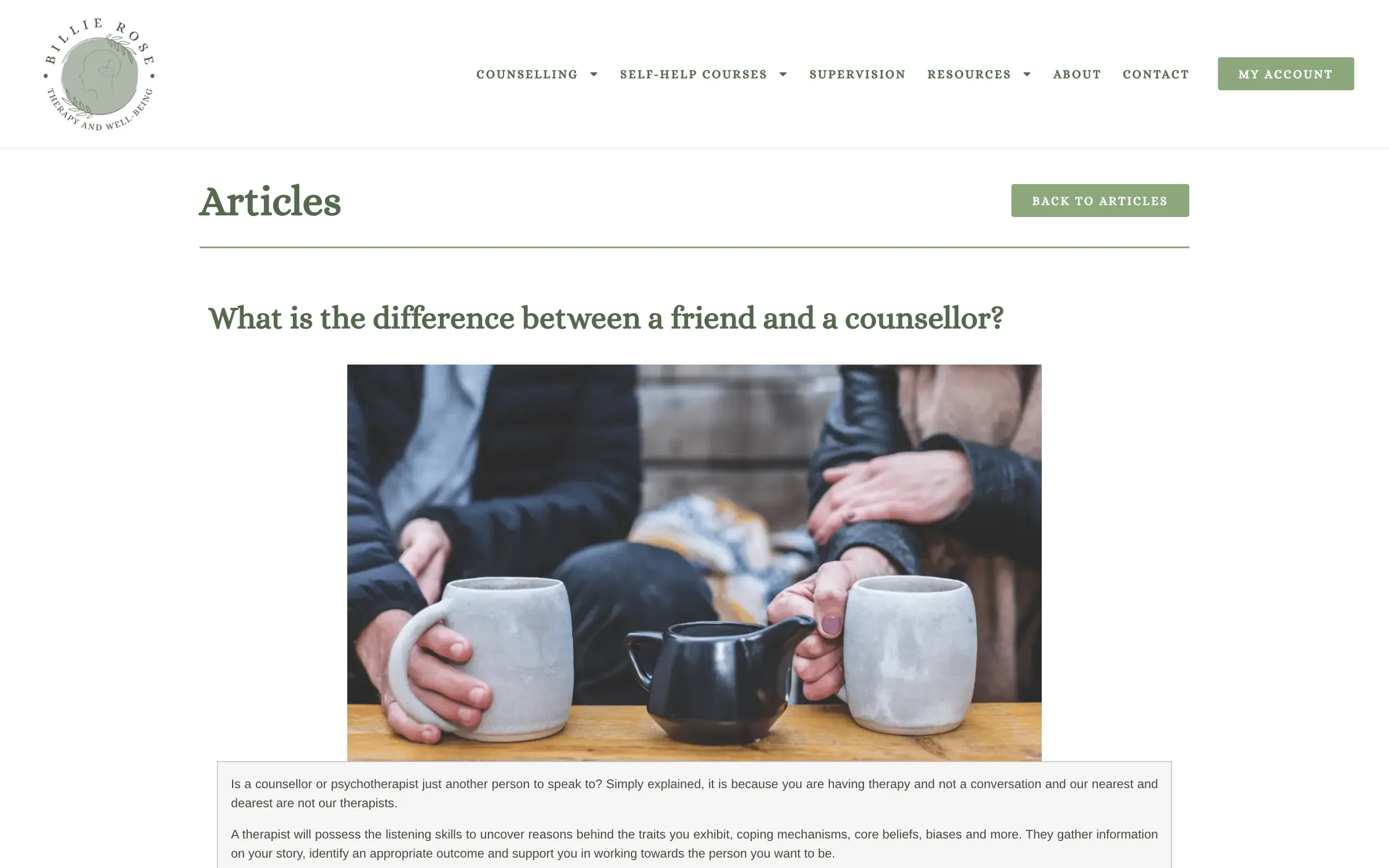 An article on friends versus counsellors