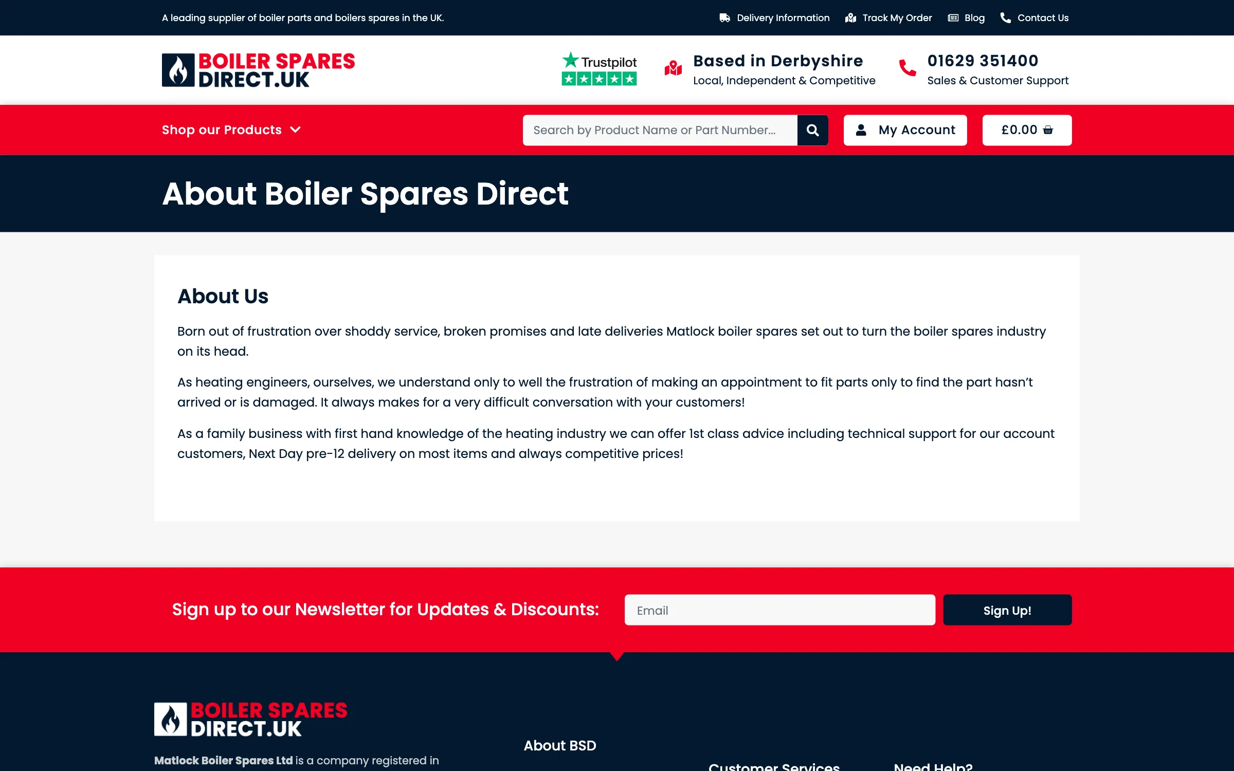 The Boiler Spares Direct about us page