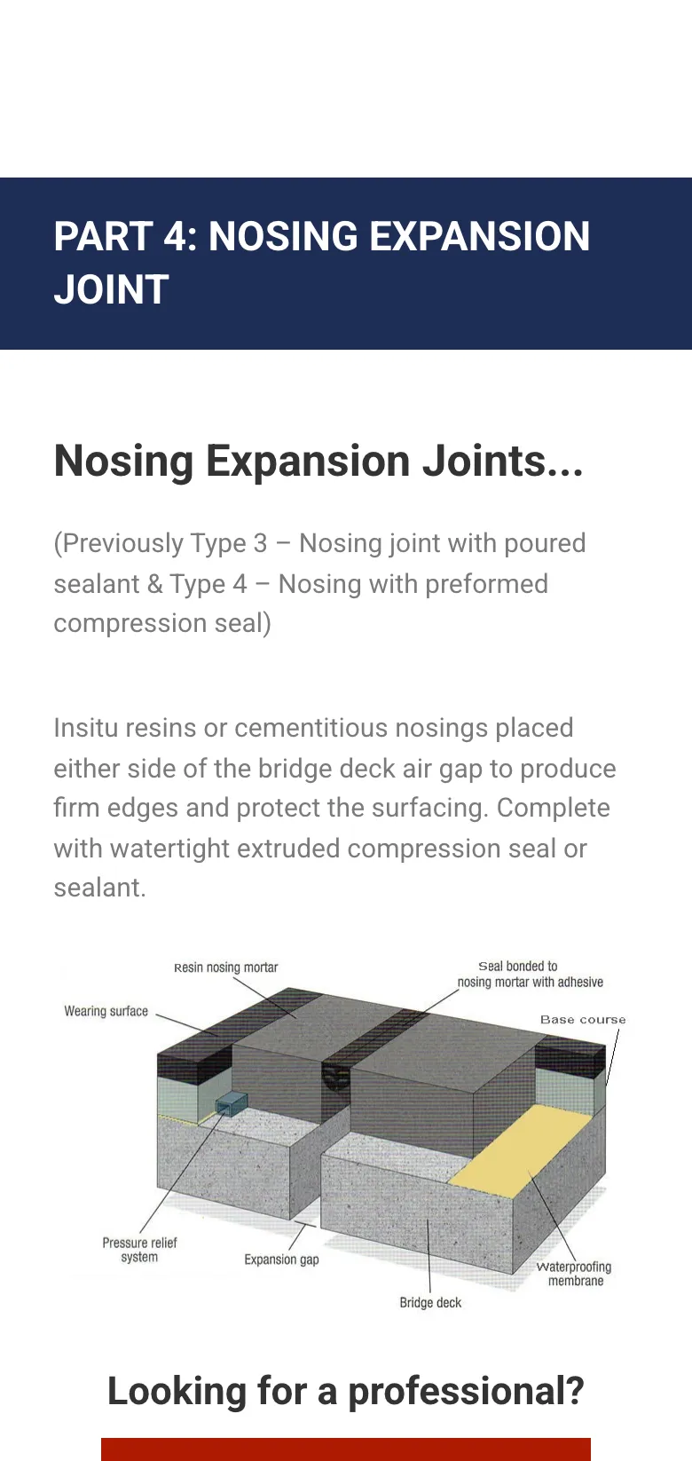The nosing expansion joint guide, on mobile