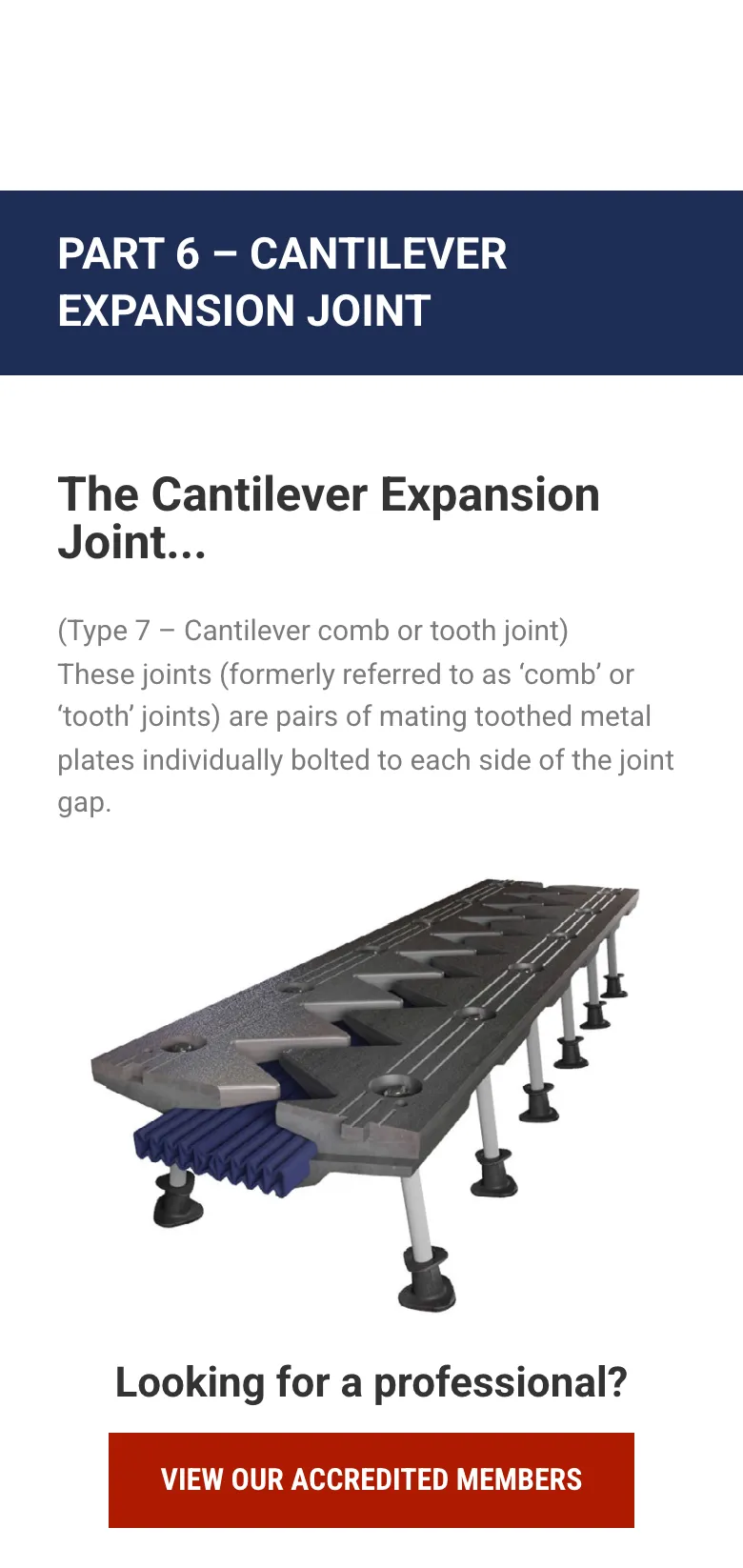 The cantilever expansion joint guide, on mobile