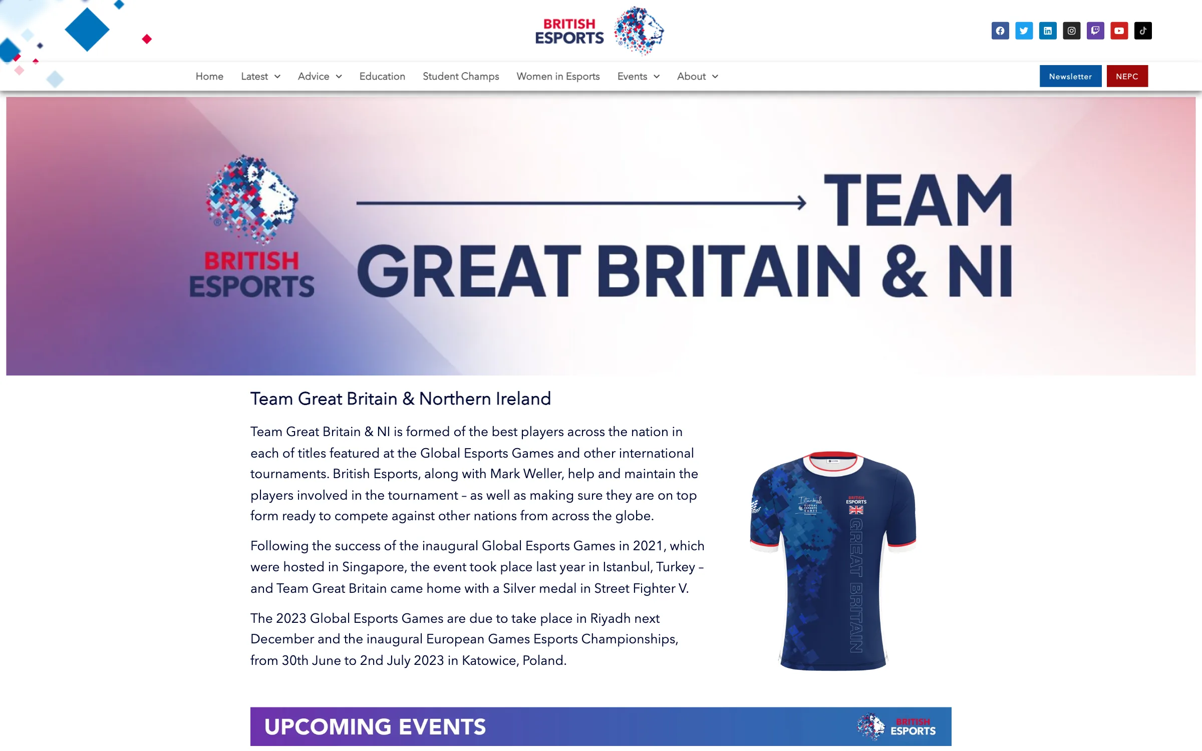 The Team Great Britain section