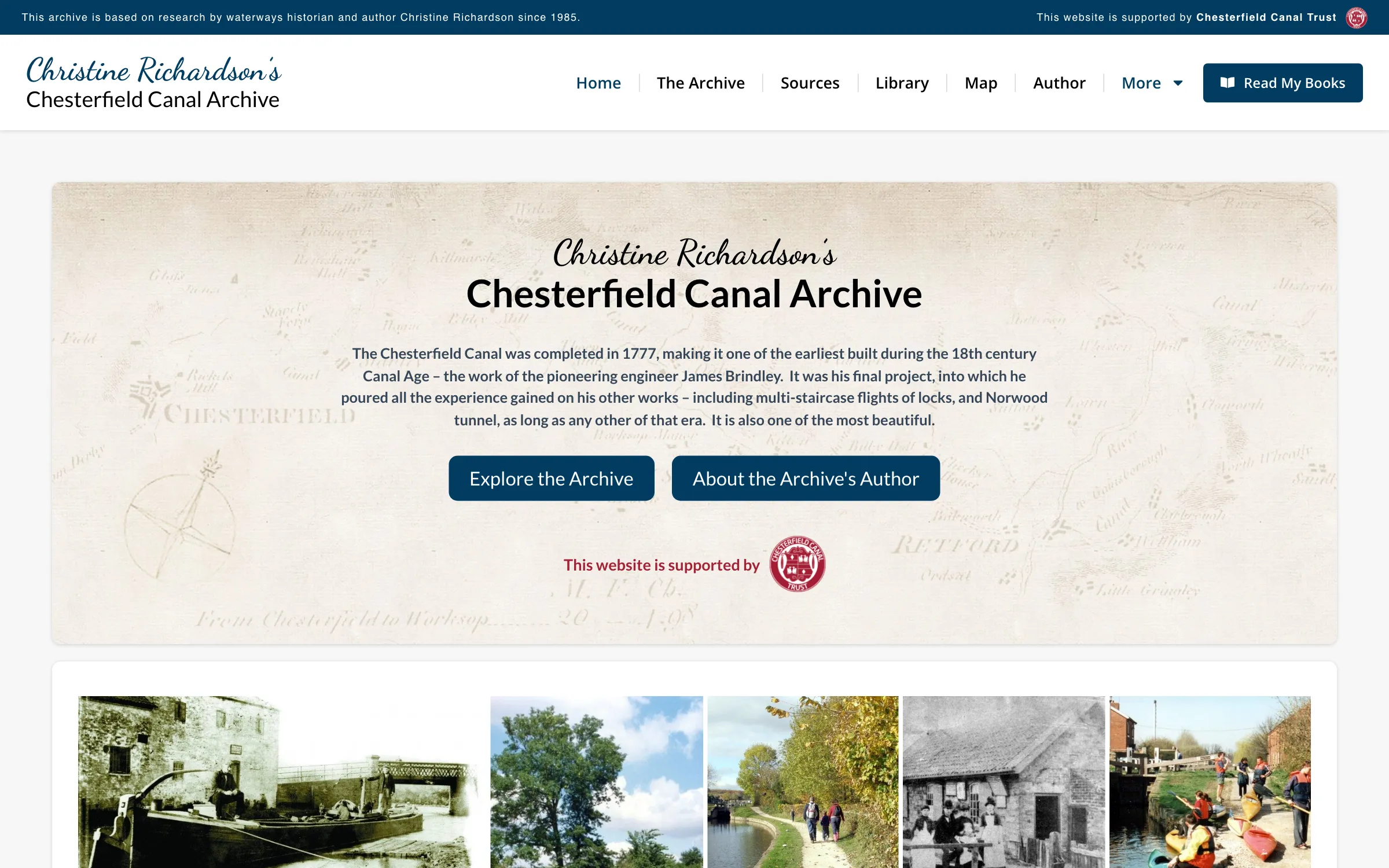 The Chesterfield Canal Archive website homepage