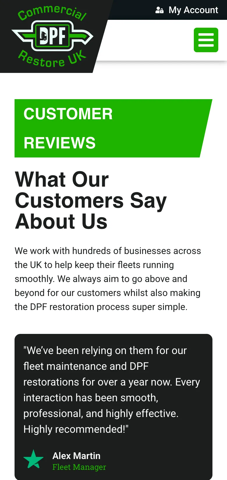 Customer reviews, on mobile