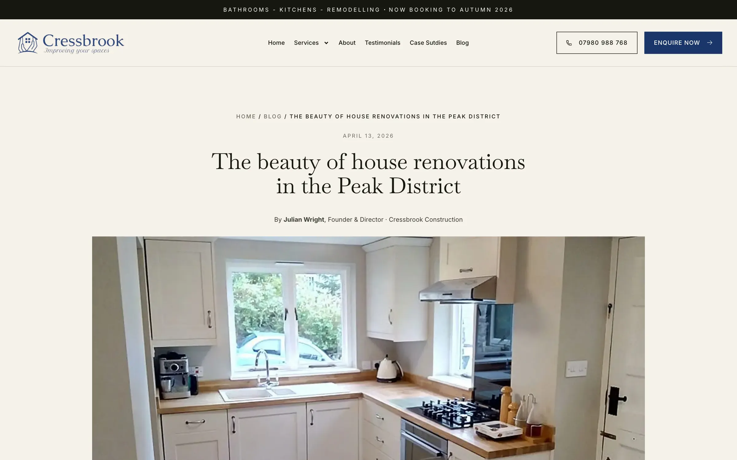 A blog post on house renovations in the Peak District
