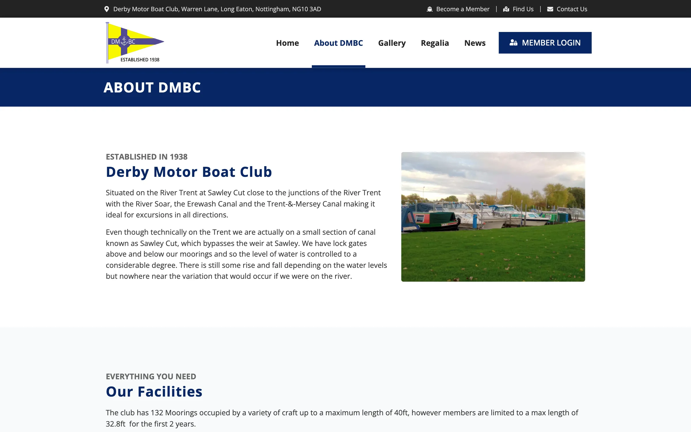 The Derby Motor Boat Club about page