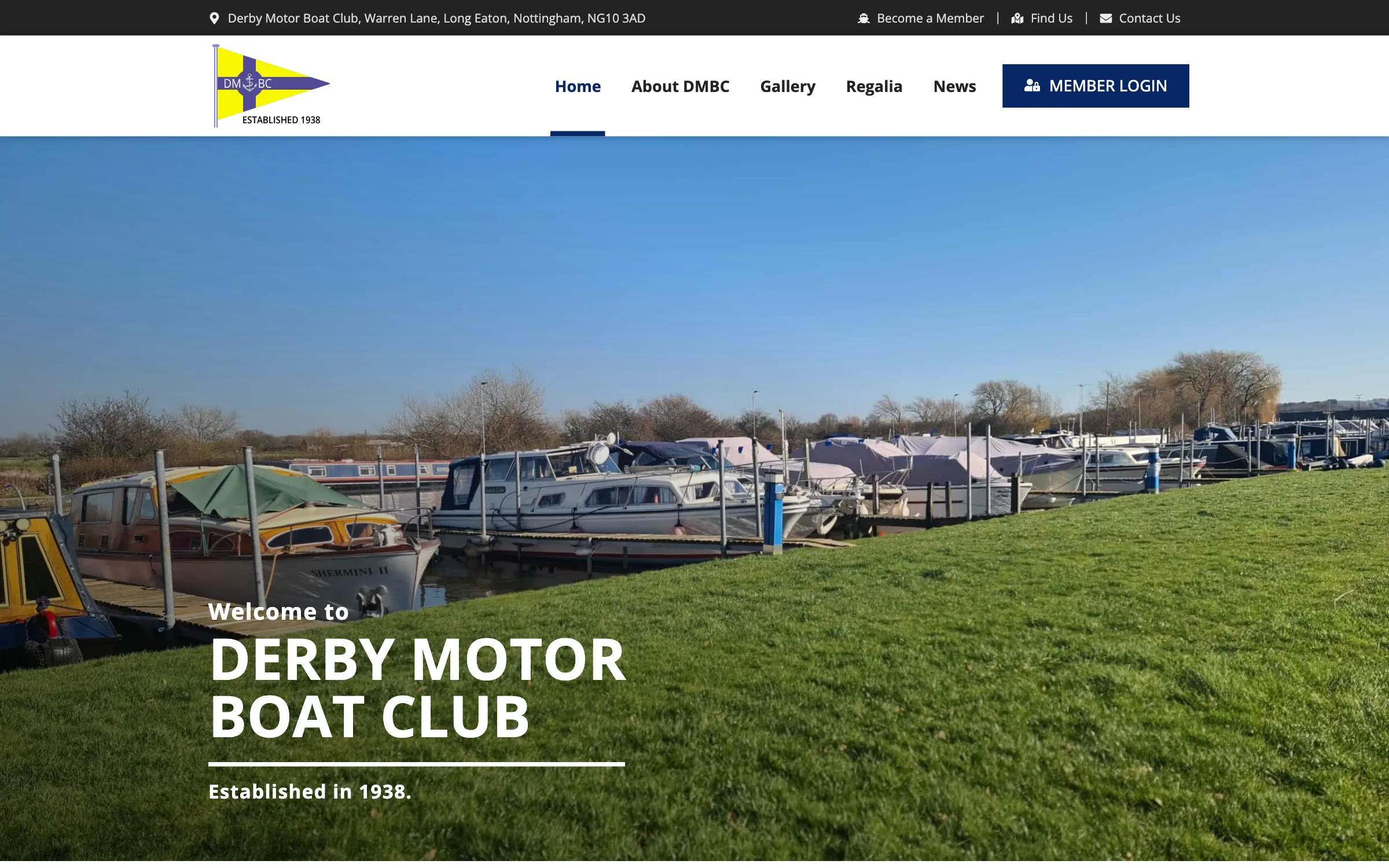 The Derby Motor Boat Club website homepage