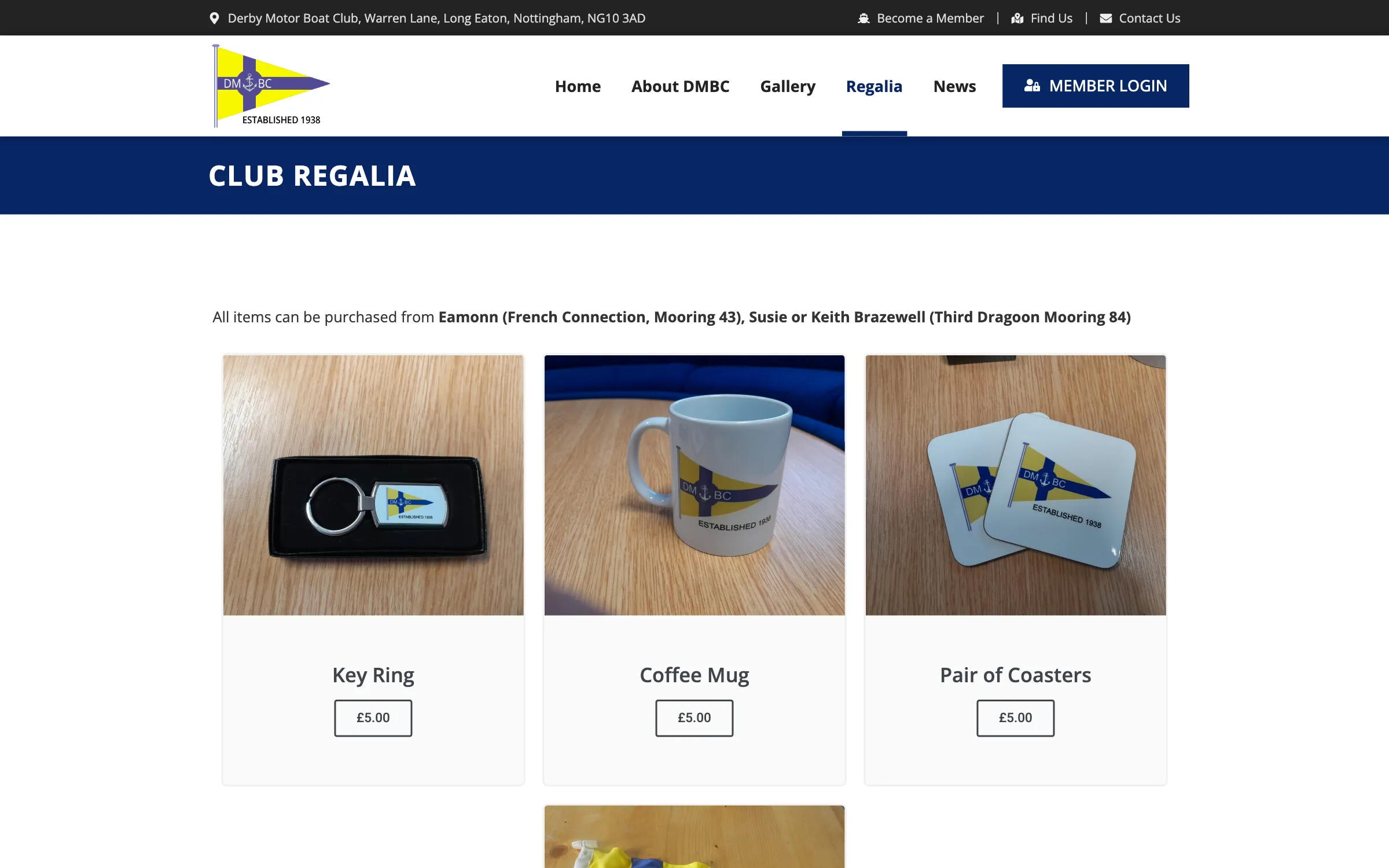 The club regalia shop
