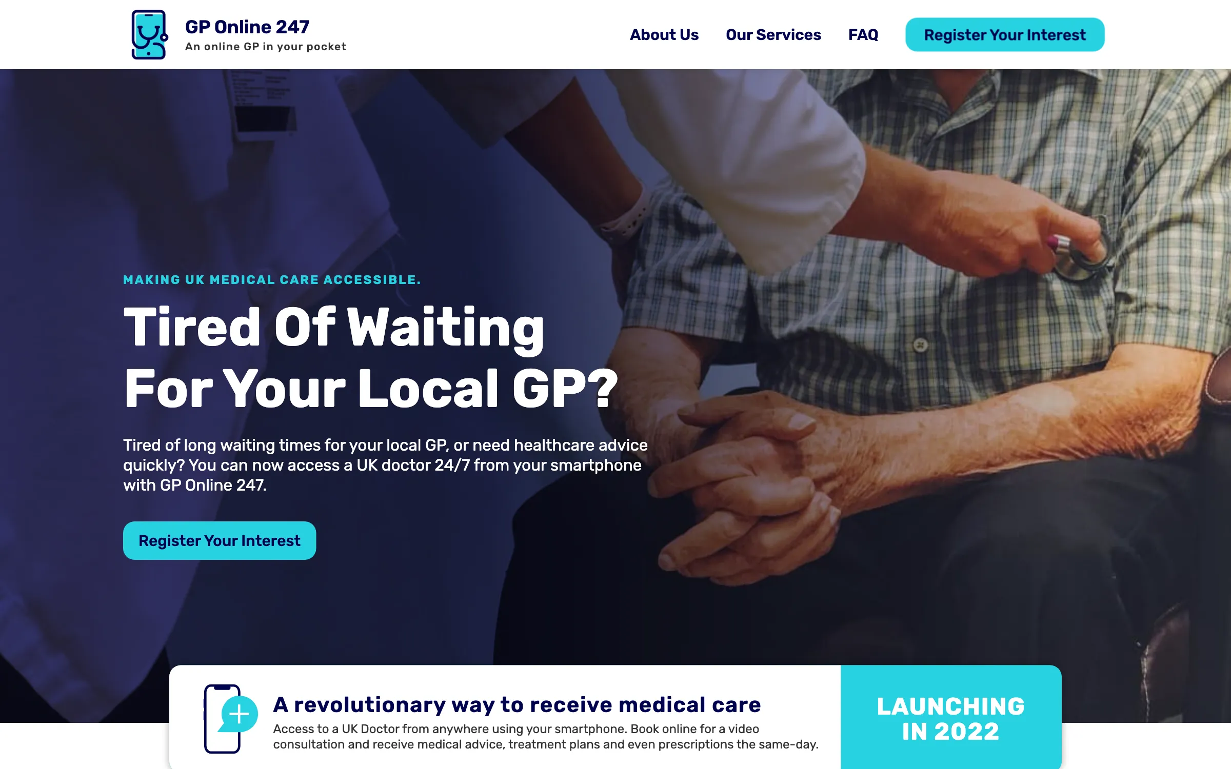 The GP Online 247 website homepage