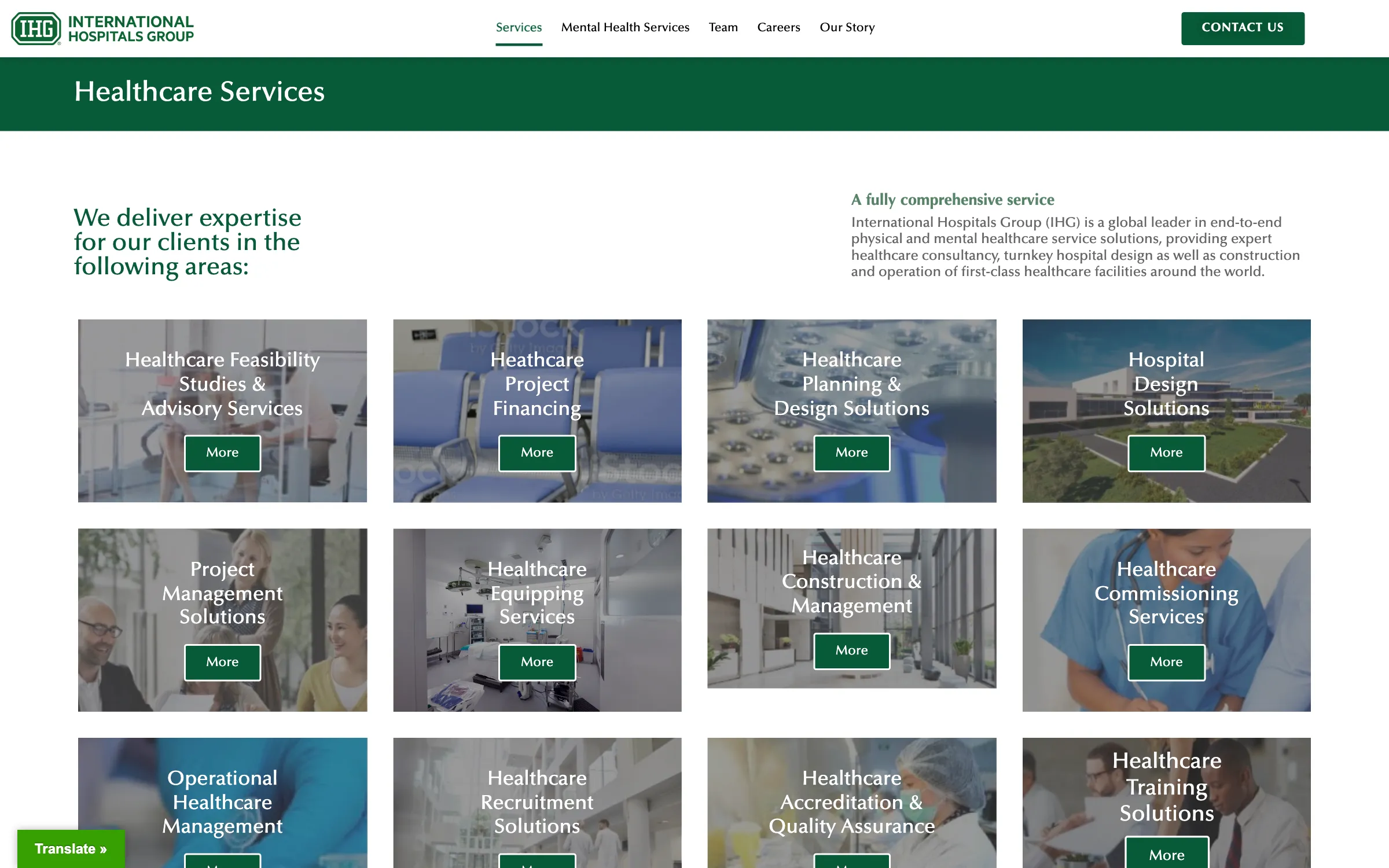 The healthcare services overview