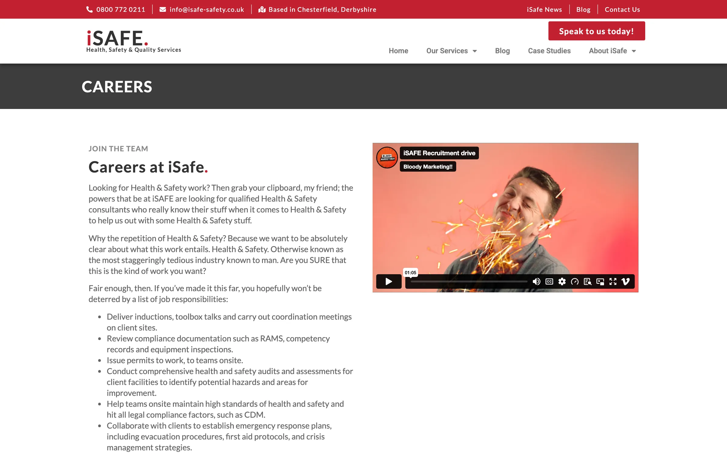 The careers page