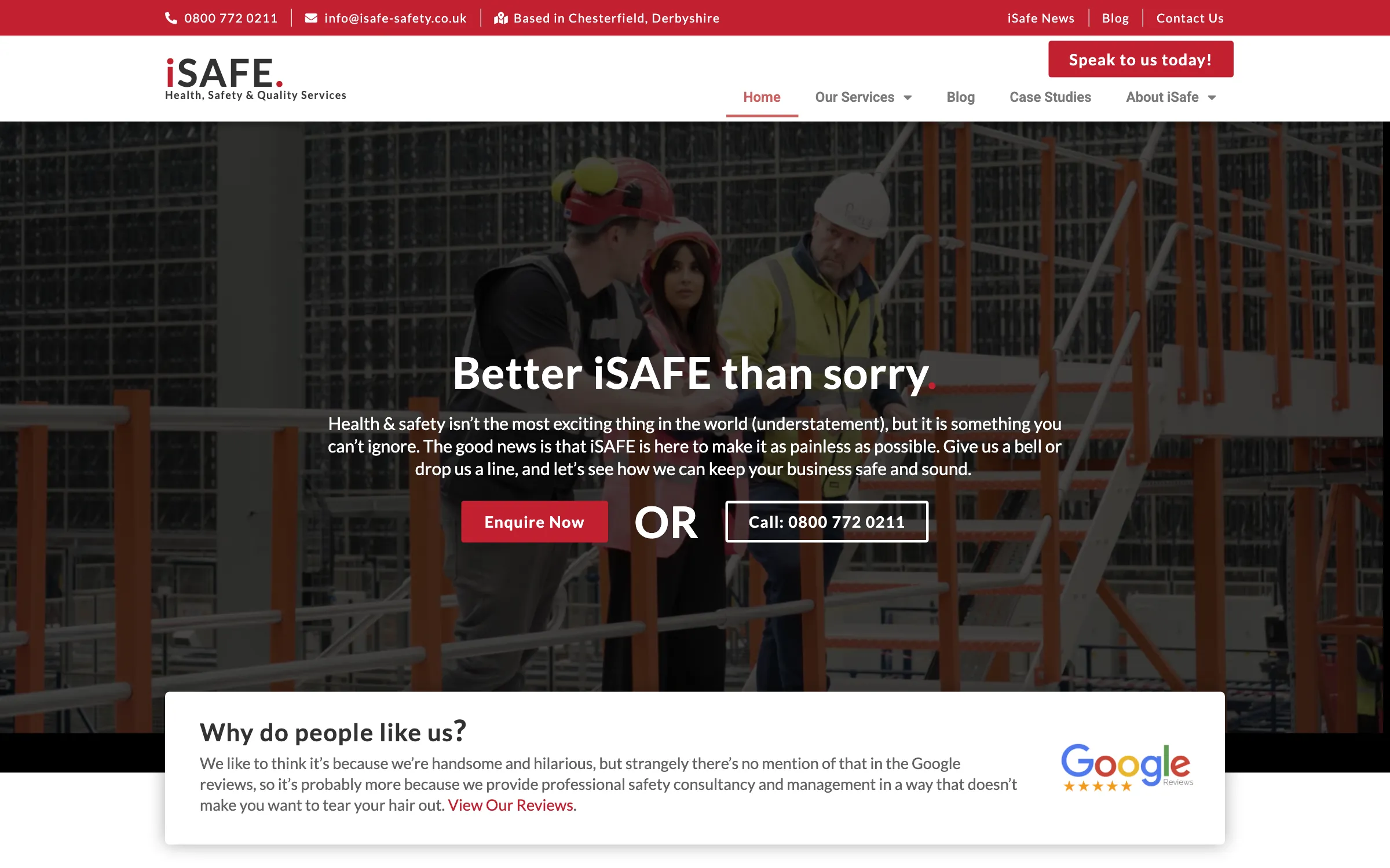 The iSAFE health and safety website homepage