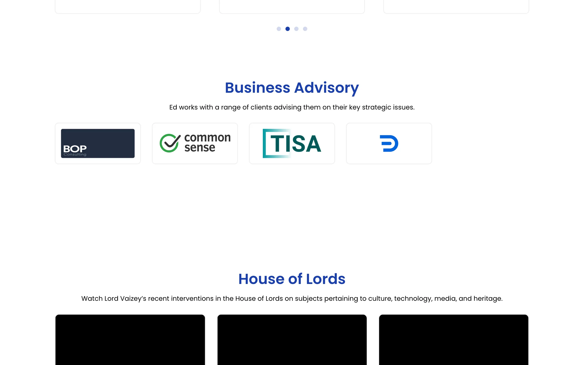 The business advisory section