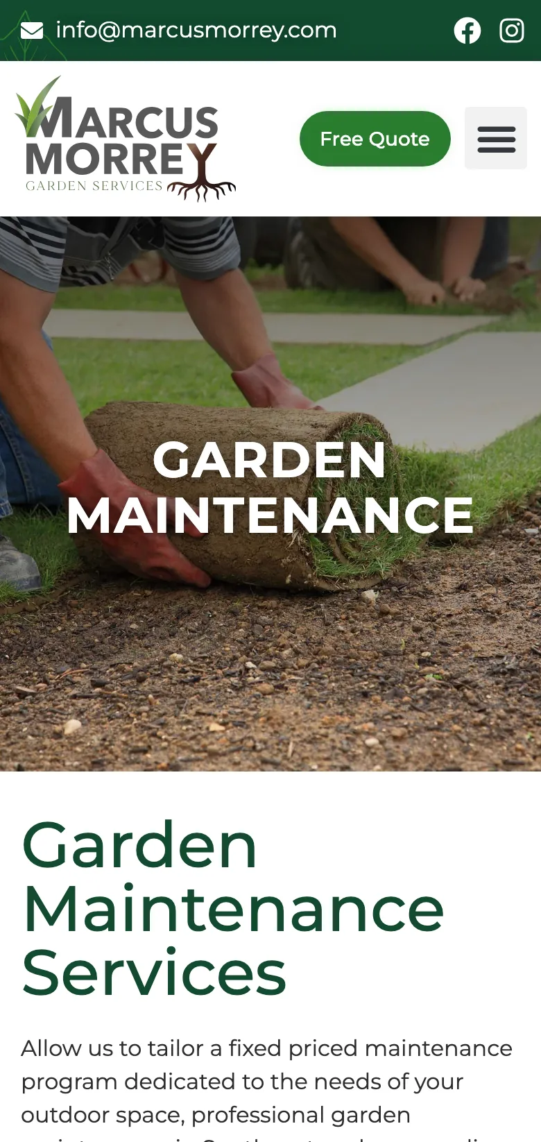 The garden maintenance service, on mobile