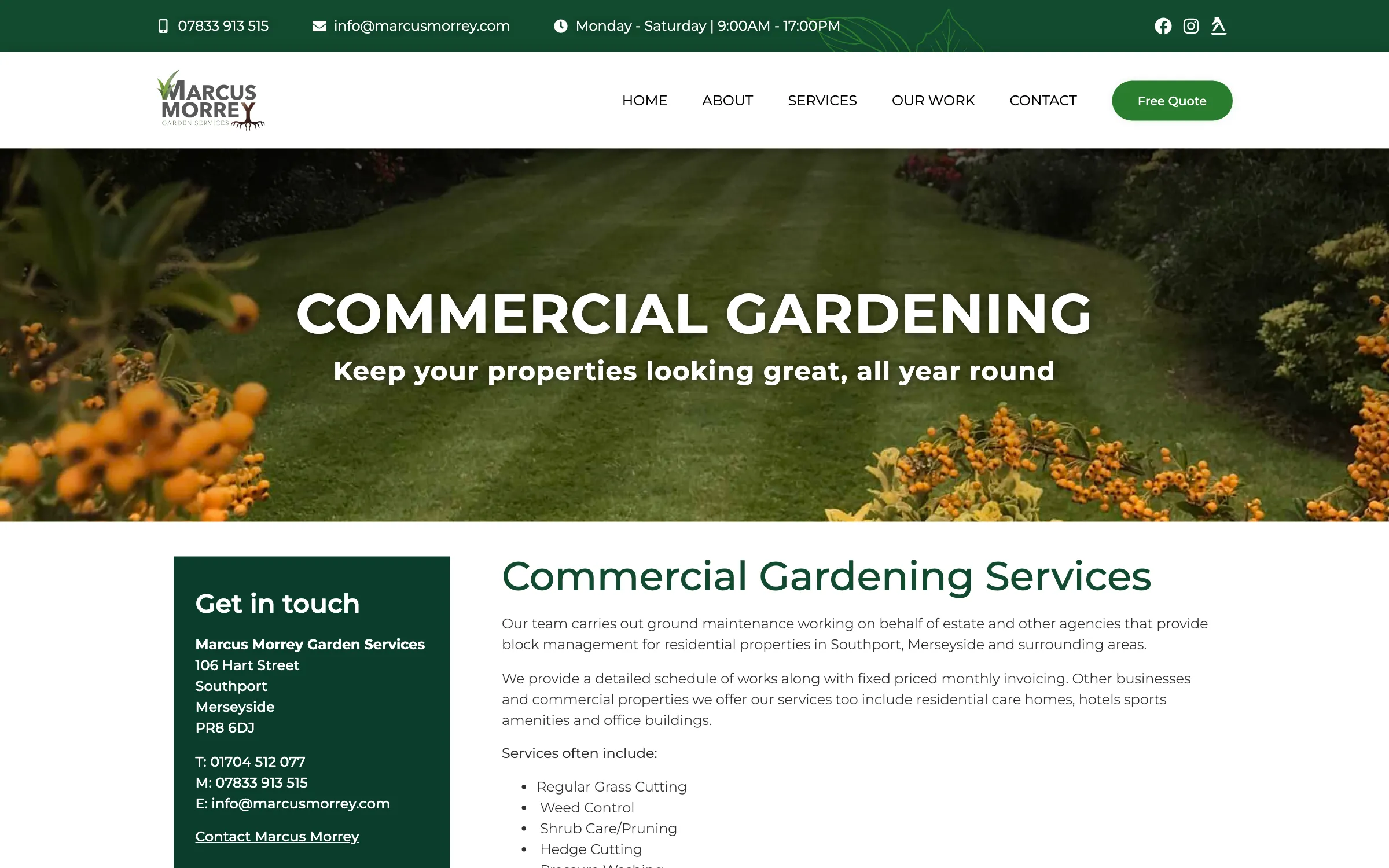 The commercial gardening service