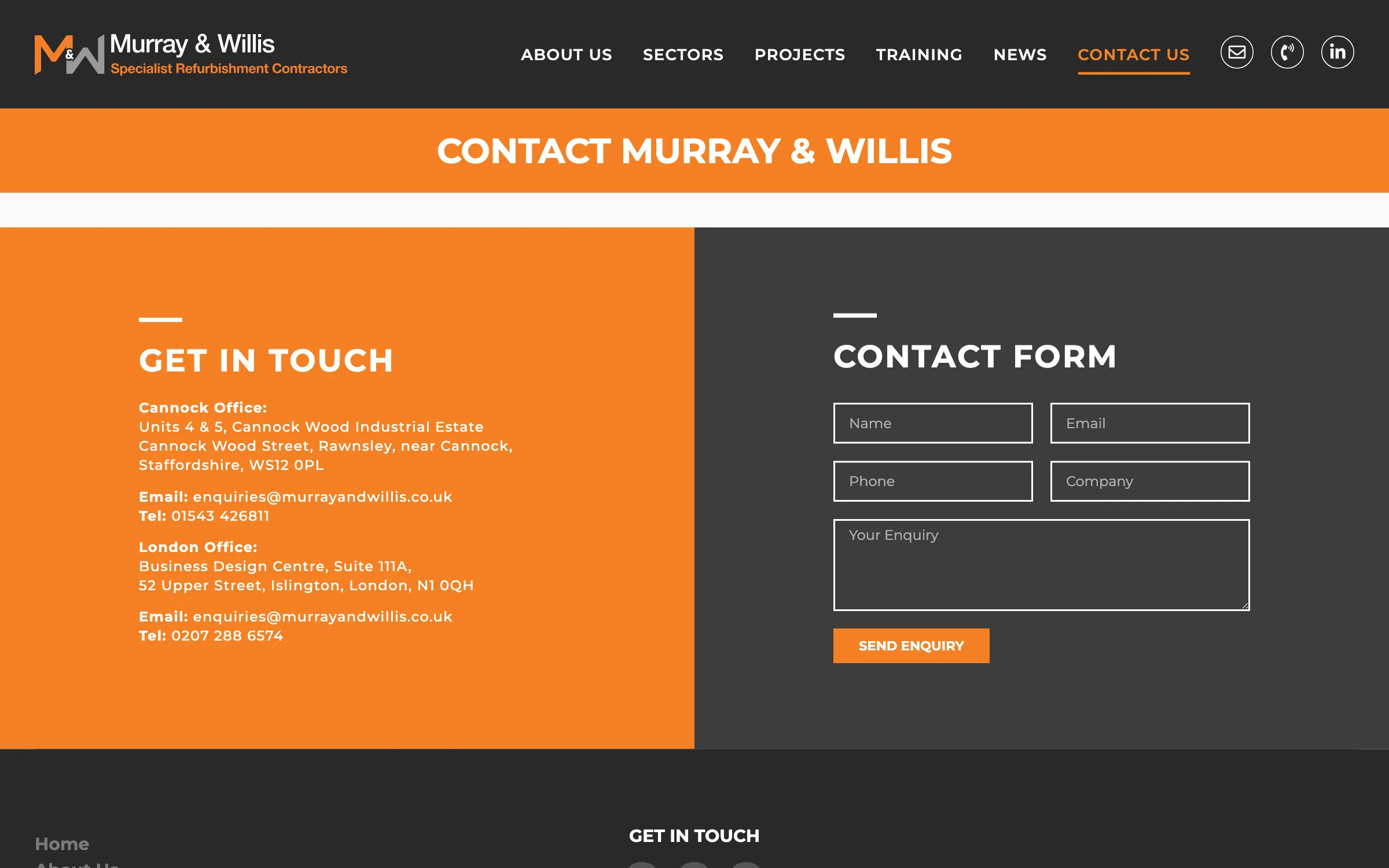 The Murray & Willis contact us page