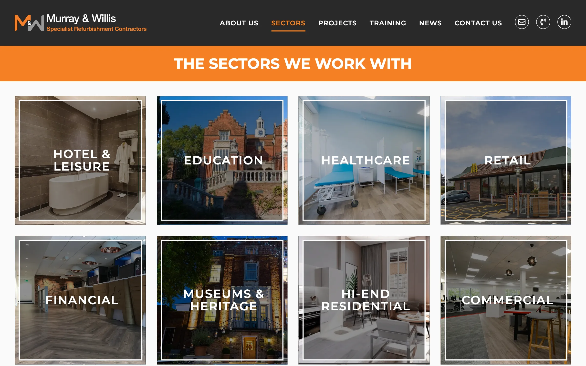The sectors page